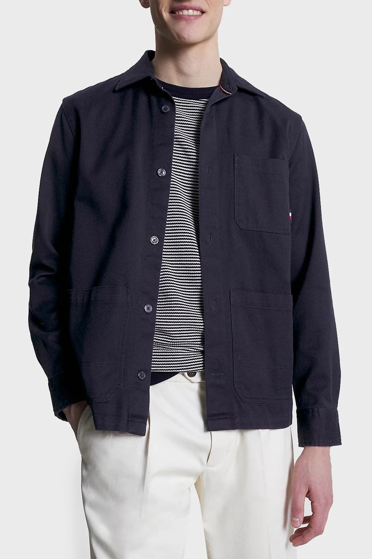 Tommy Hilfiger Pamuklu Regular Fit Ceket Erkek Gömlek MW0MW31773 DW5 LACİVERT - 1