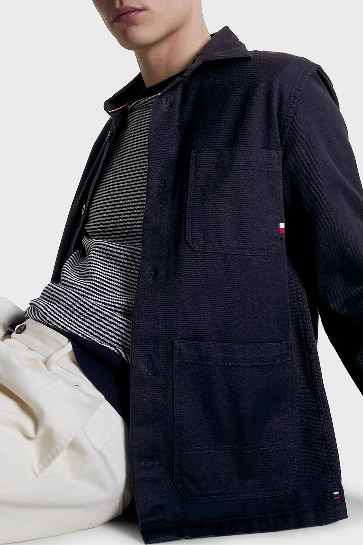 Tommy Hilfiger Pamuklu Regular Fit Ceket Erkek Gömlek MW0MW31773 DW5 LACİVERT - 3