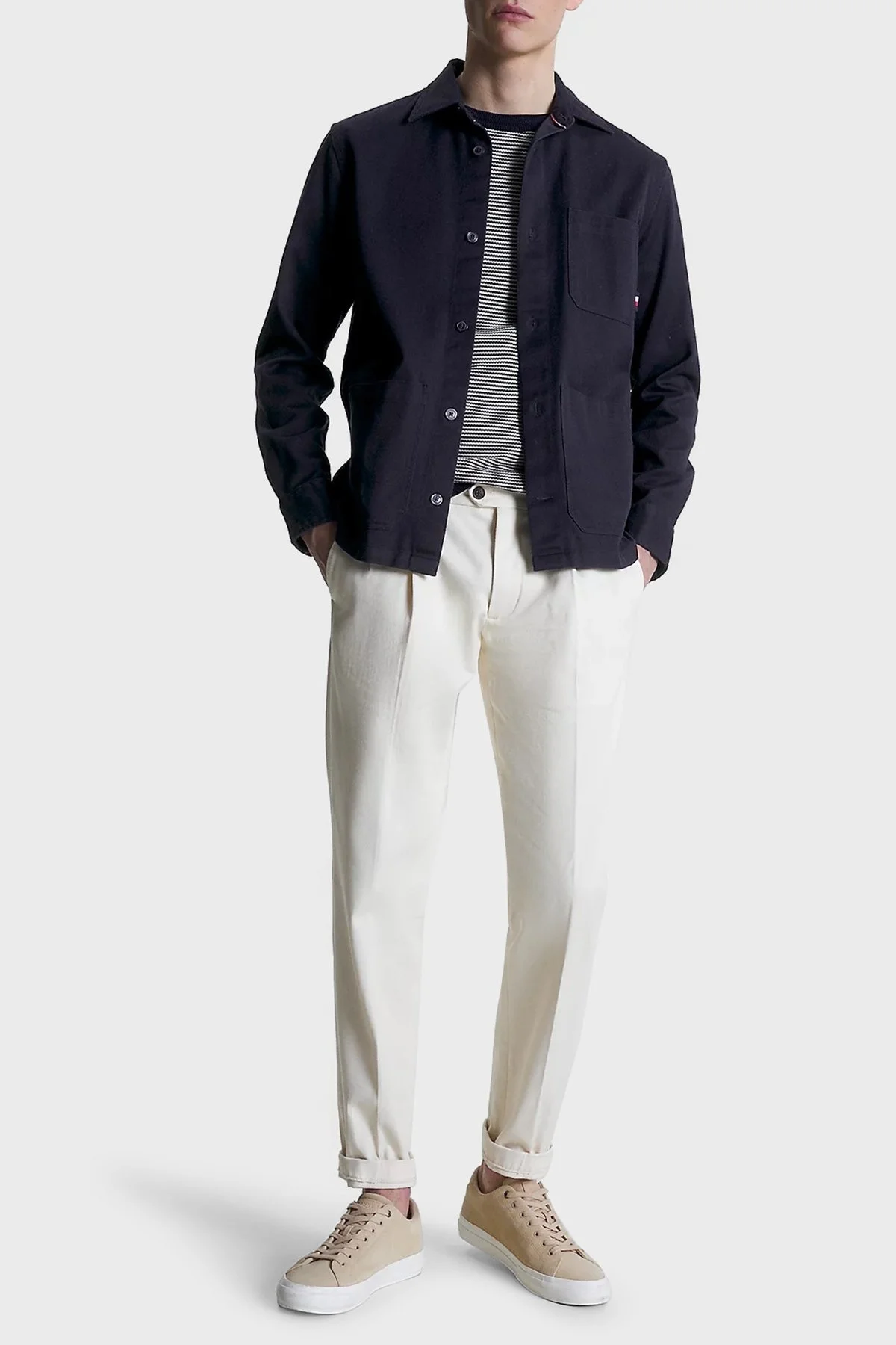 Tommy Hilfiger Pamuklu Regular Fit Ceket Erkek Gömlek MW0MW31773 DW5 LACİVERT - 4
