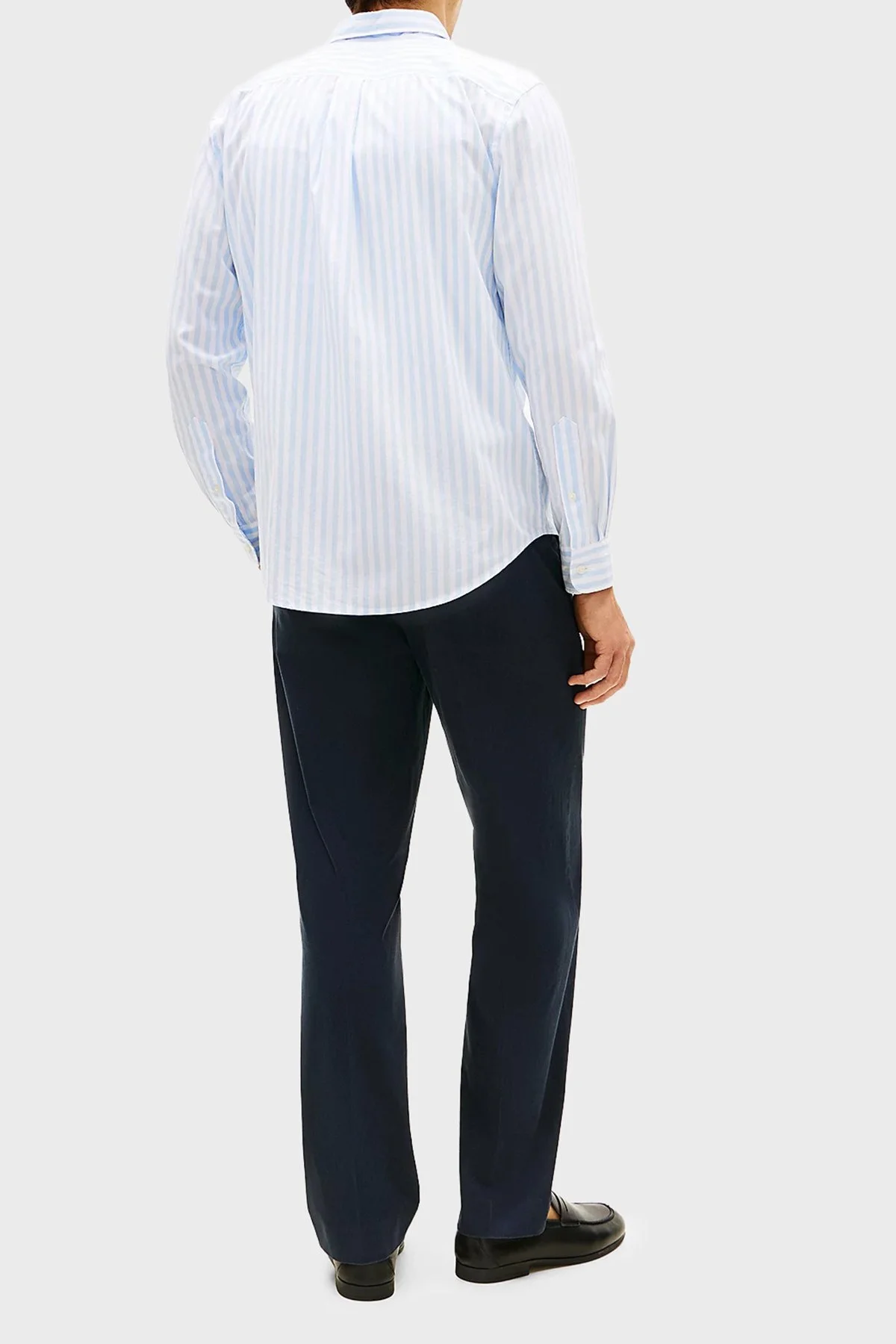 Tommy Hilfiger Pamuklu Regular Fit Çizgili Uzun Kollu Erkek Gömlek MW0MW42440 0A4 BEYAZ-MAVİ - 4