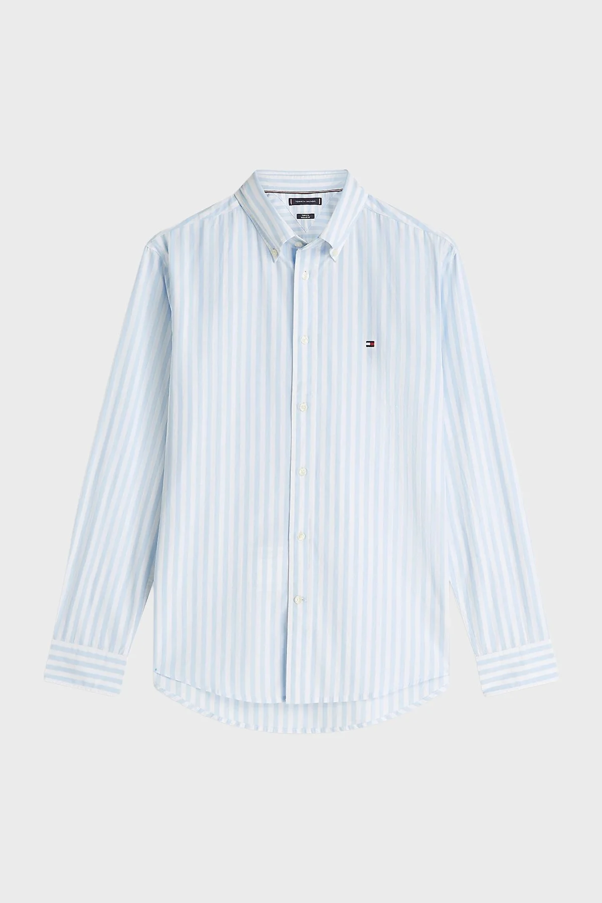Tommy Hilfiger Pamuklu Regular Fit Çizgili Uzun Kollu Erkek Gömlek MW0MW42440 0A4 BEYAZ-MAVİ - 5