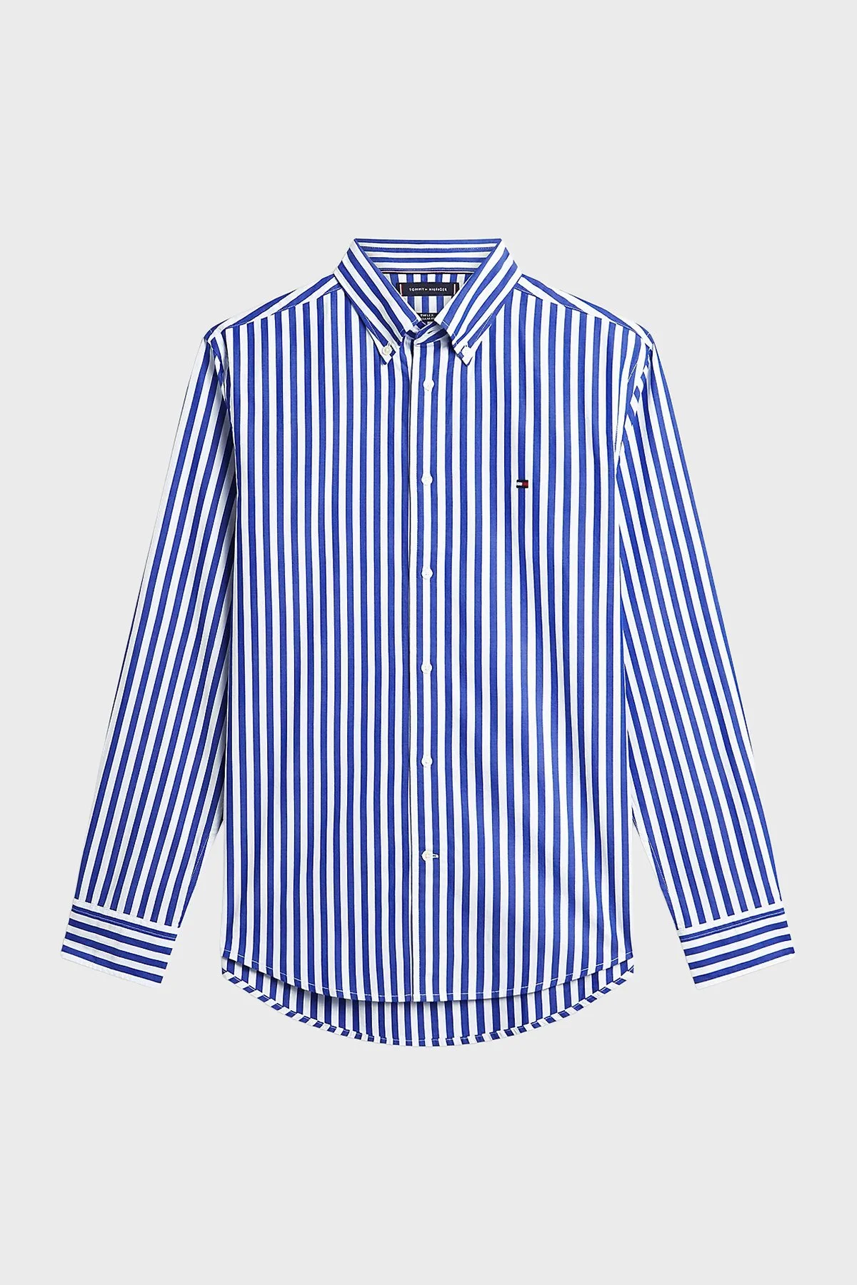 Tommy Hilfiger Pamuklu Regular Fit Çizgili Uzun Kollu Erkek Gömlek MW0MW42440 0A6 LACİVERT - 5