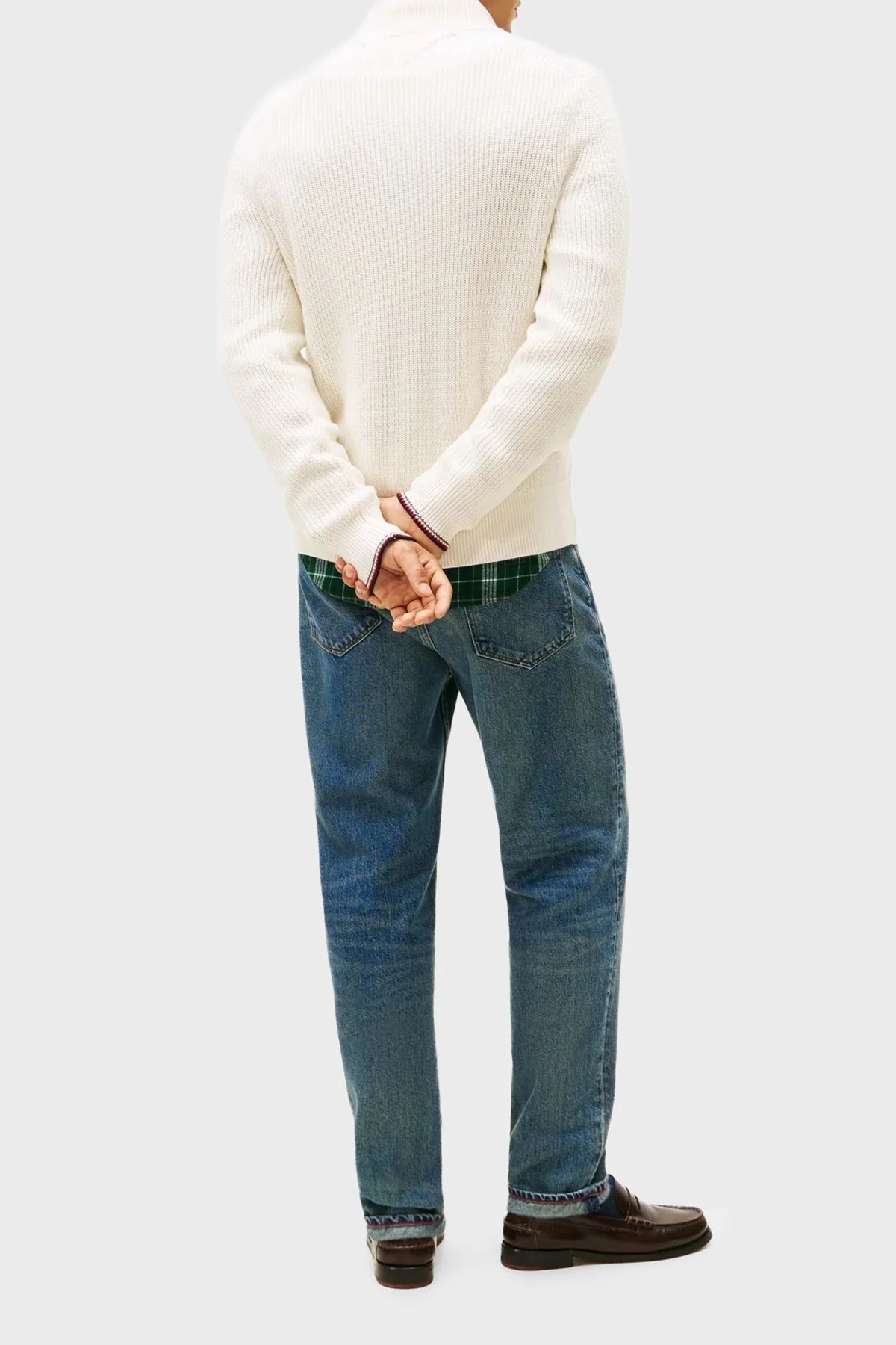 Tommy Hilfiger Pamuklu Regular Fit Dik Yaka Fermuarlı Erkek Hırka MW0MW41517 Z00 AÇIK BEJ - 7