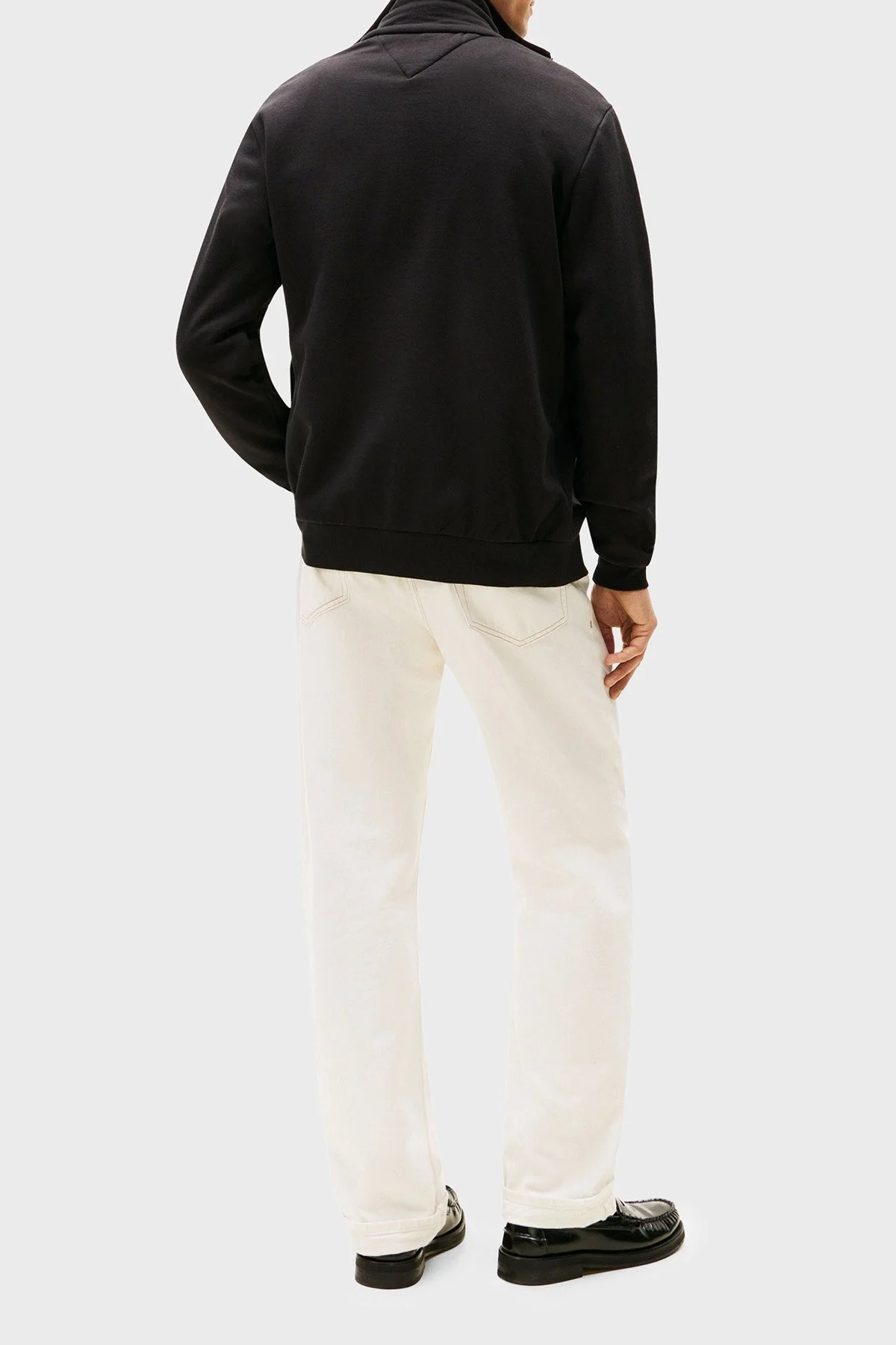 Tommy Hilfiger Pamuklu Regular Fit Dik Yaka Fermuarlı Erkek Sweat MW0MW40481 BDS SİYAH - 4