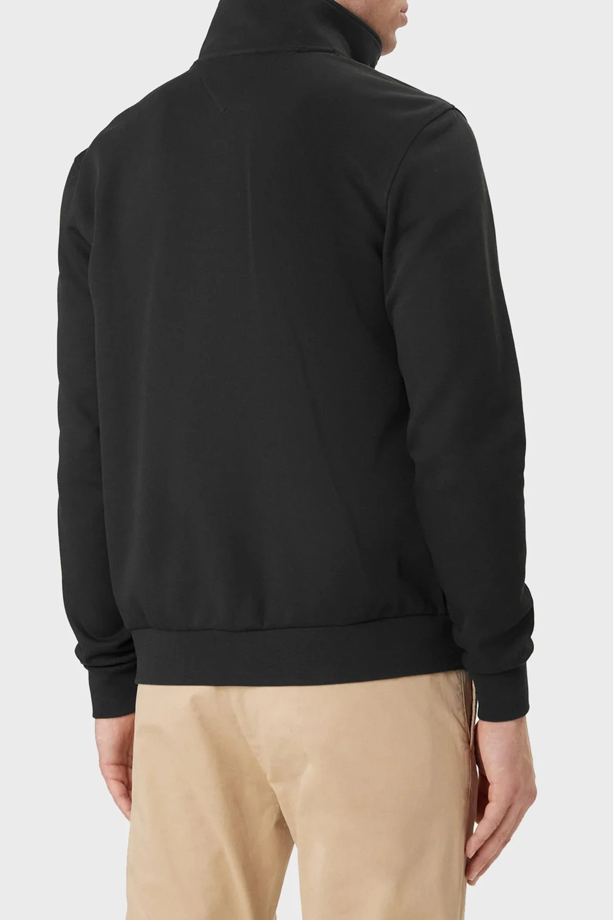 Tommy Hilfiger Pamuklu Regular Fit Dik Yaka Fermuarlı Erkek Sweat MW0MW41758 BDS SİYAH - 3