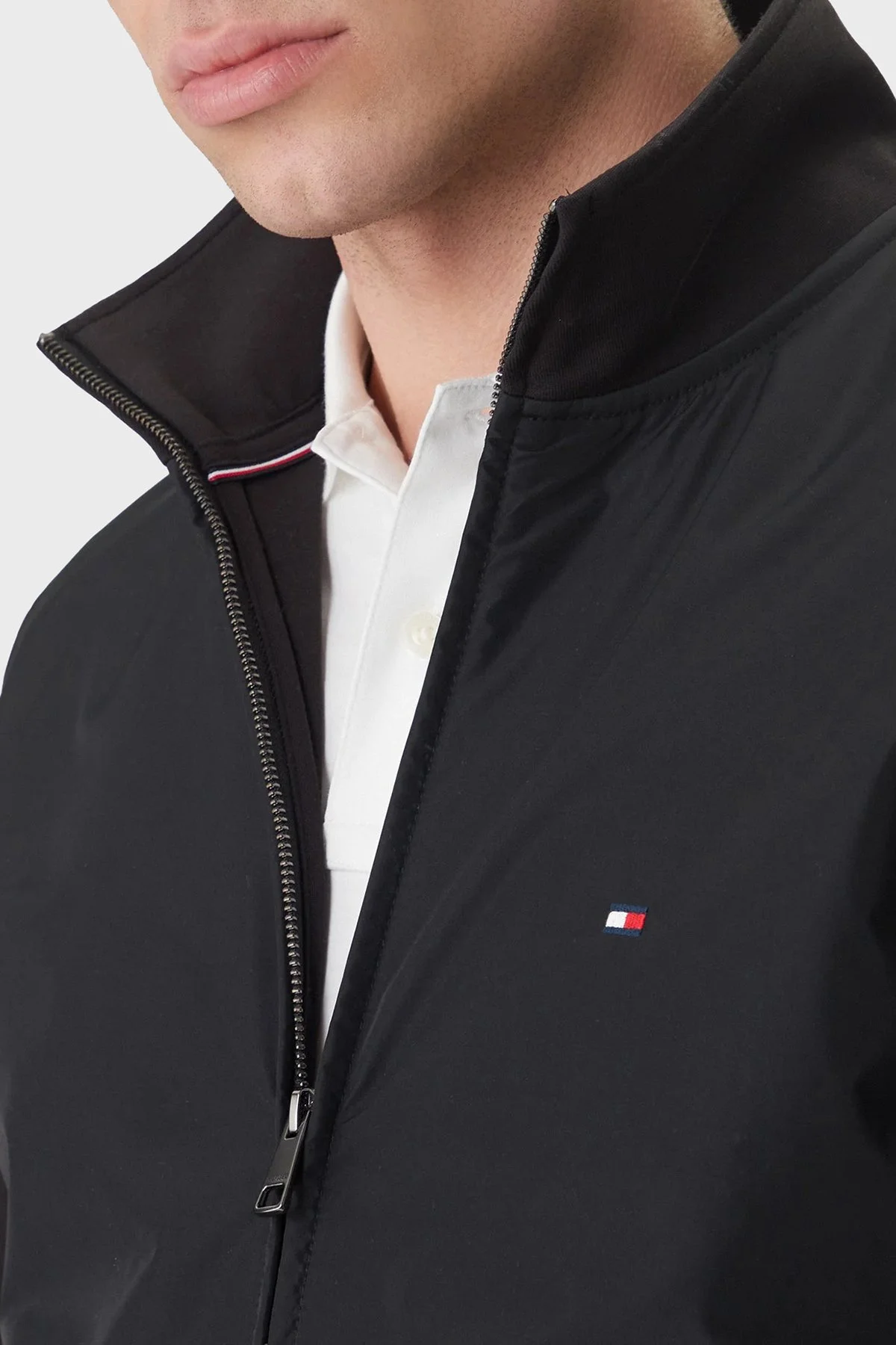 Tommy Hilfiger Pamuklu Regular Fit Dik Yaka Fermuarlı Erkek Sweat MW0MW41758 BDS SİYAH - 4