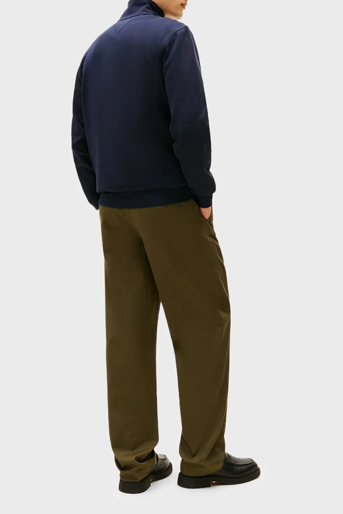 Tommy Hilfiger Pamuklu Regular Fit Dik Yaka Fermuarlı Erkek Sweat MW0MW41758 DW5 LACİVERT - 3
