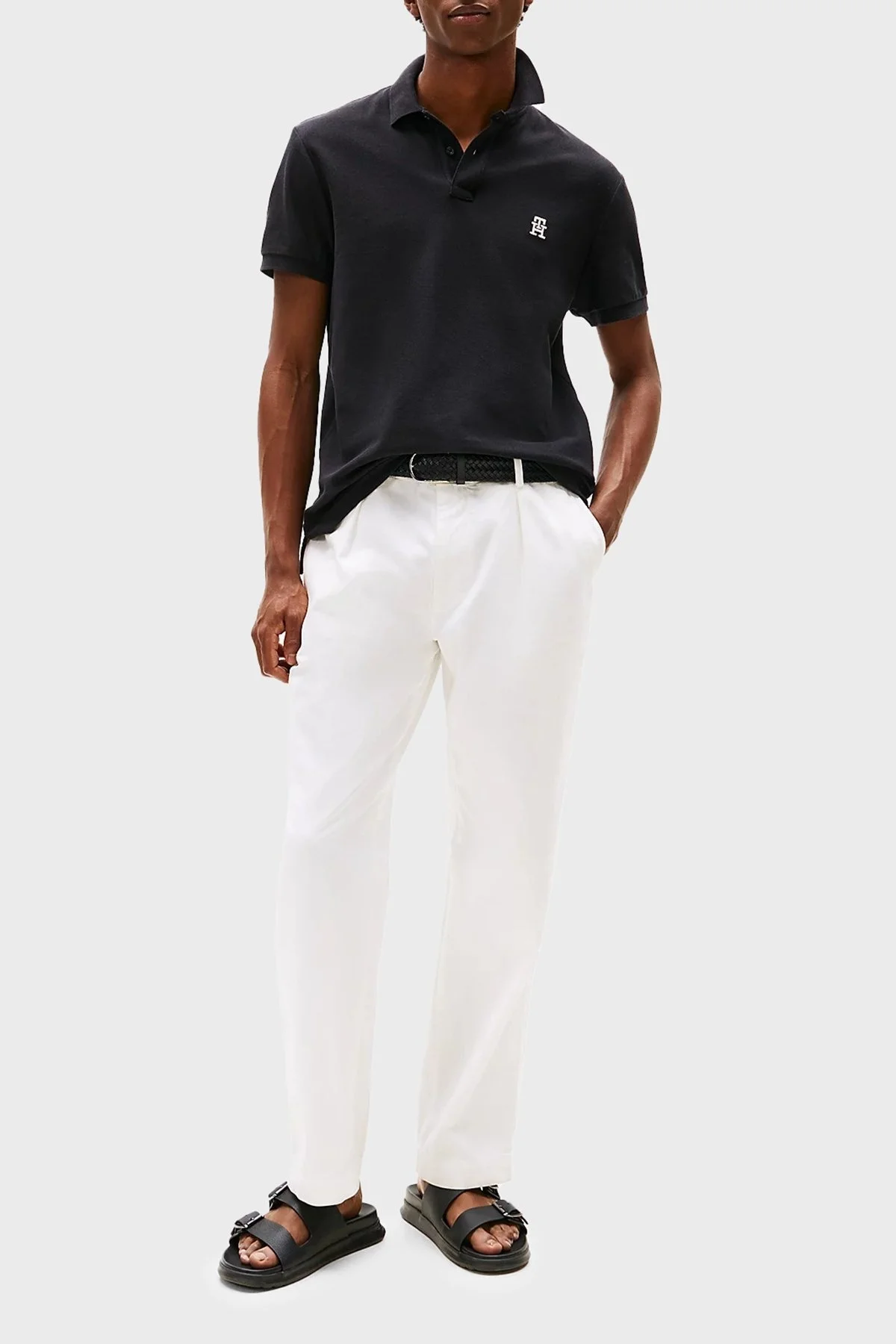 Tommy Hilfiger Pamuklu Regular Fit Düğmeli Erkek Polo Yaka T Shirt MW0MW33167 BDS SİYAH - 7