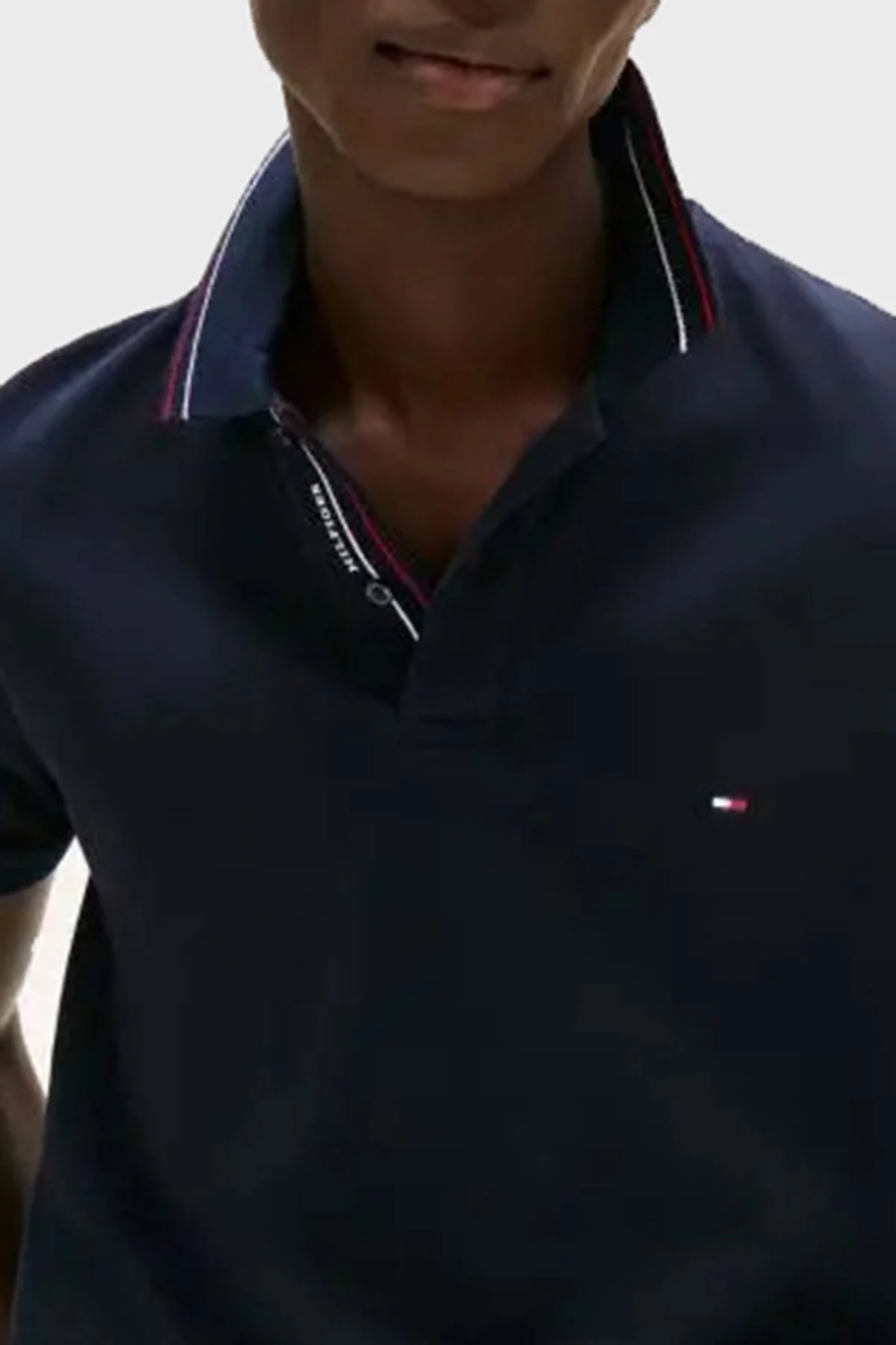 Tommy Hilfiger Pamuklu Regular Fit Düğmeli Erkek Polo Yaka T Shirt MW0MW38459 DW5 LACİVERT - 8