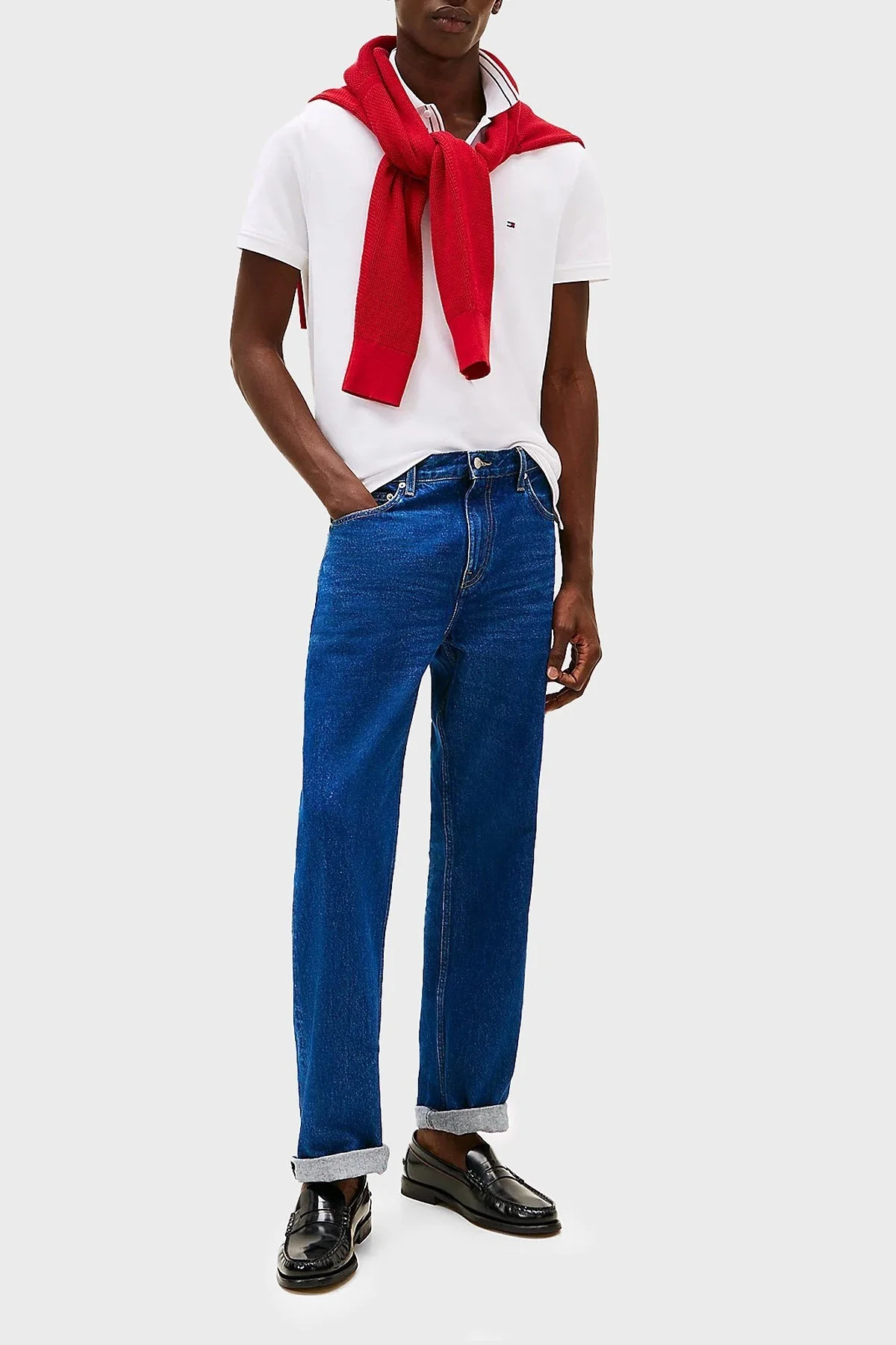 Tommy Hilfiger Pamuklu Regular Fit Düğmeli Erkek Polo Yaka T Shirt MW0MW38459 YBR BEYAZ - 7