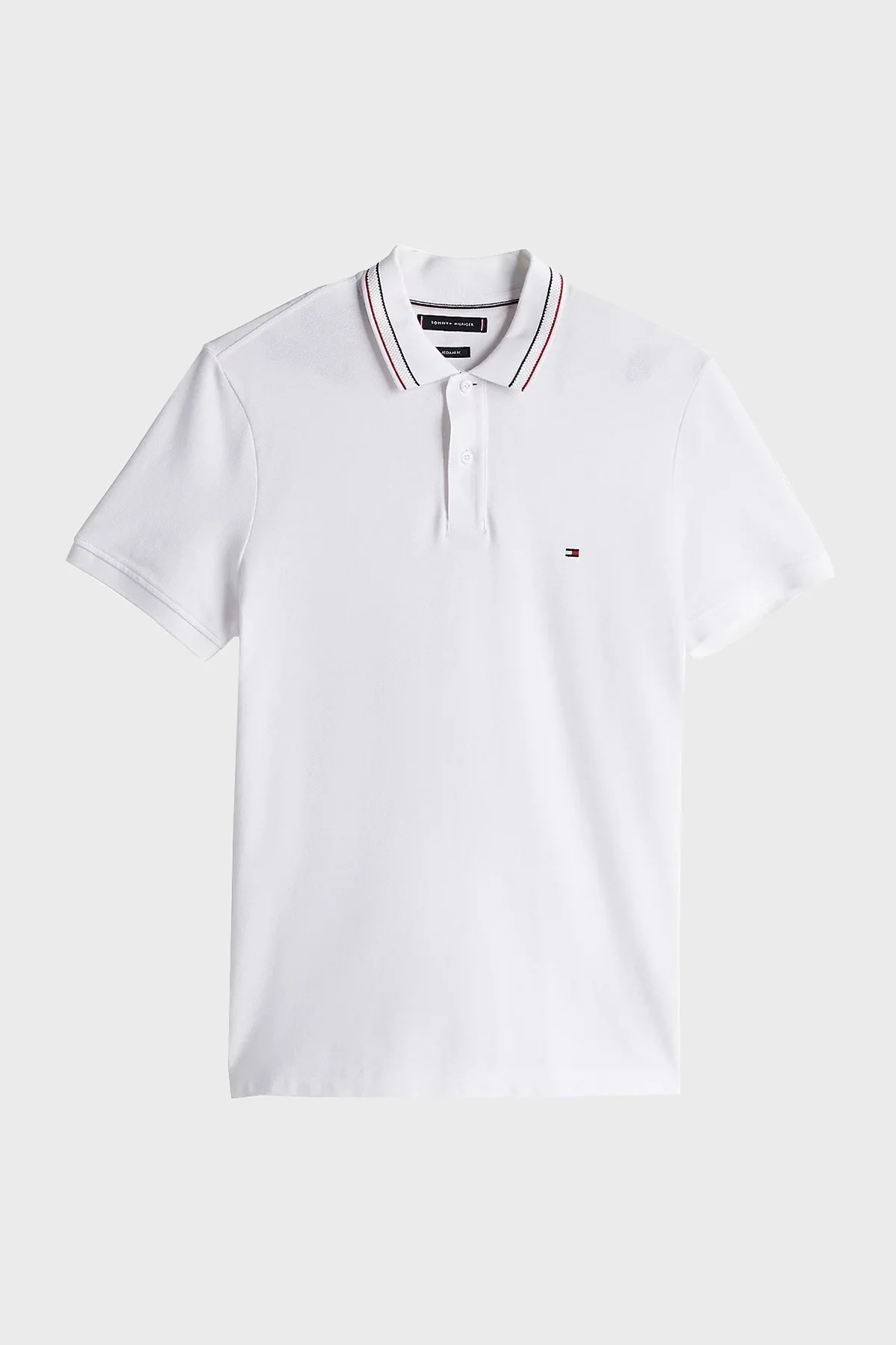 Tommy Hilfiger Pamuklu Regular Fit Düğmeli Erkek Polo Yaka T Shirt MW0MW38459 YBR BEYAZ - 10