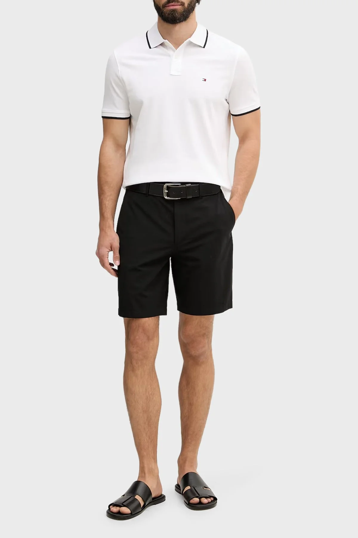 Tommy Hilfiger Pamuklu Regular Fit Düğmeli Erkek Polo Yaka T Shirt MW0MW42748 YBR BEYAZ - 2