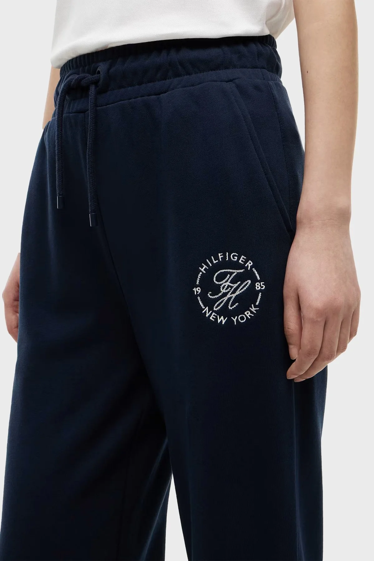 Tommy Hilfiger Pamuklu Regular Fit Düz Paça Kadın Pantolon WW0WW51097 C1G Lacivert - 3