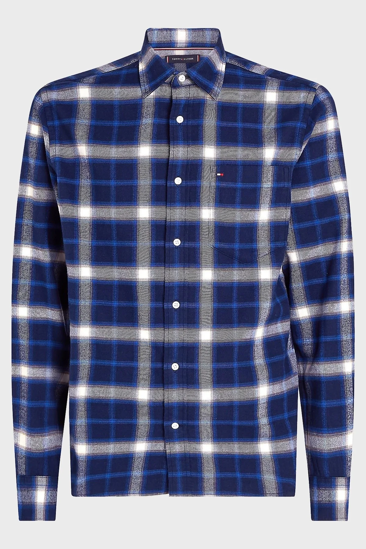 Tommy Hilfiger Pamuklu Regular Fit Ekoseli Erkek Gömlek MW0MW36842 0MS LACİVERT-BEYAZ - 10