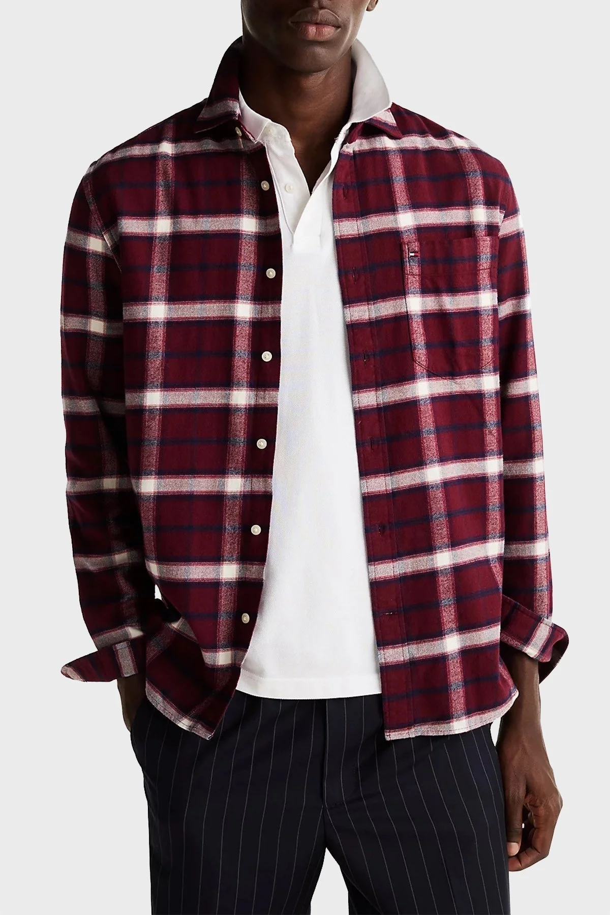 Tommy Hilfiger Pamuklu Regular Fit Ekoseli Erkek Gömlek MW0MW36842 0QJ KIRMIZI - 7