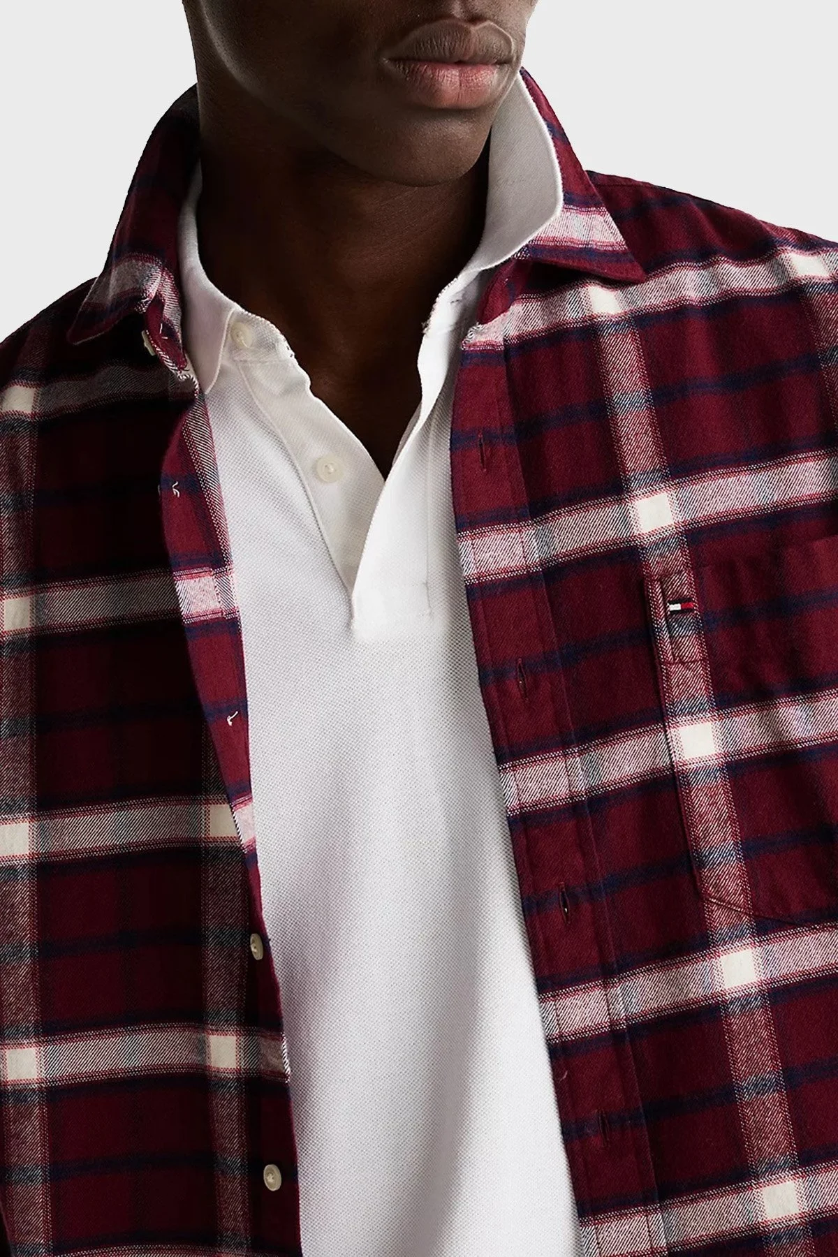 Tommy Hilfiger Pamuklu Regular Fit Ekoseli Erkek Gömlek MW0MW36842 0QJ KIRMIZI - 9