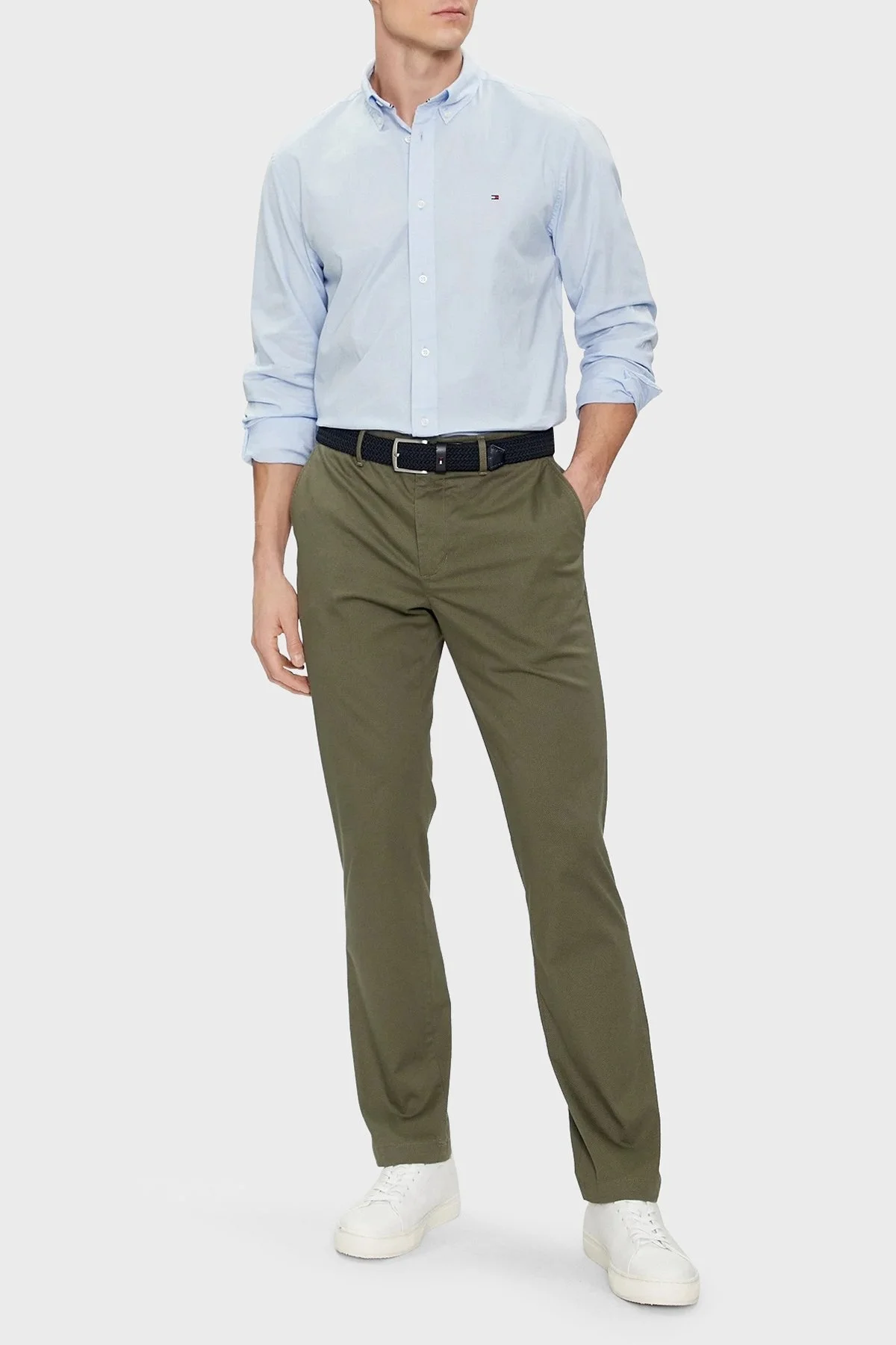 Tommy Hilfiger Pamuklu Regular Fit Erkek Gömlek MW0MW30934 C3Q AÇIK MAVİ - 3