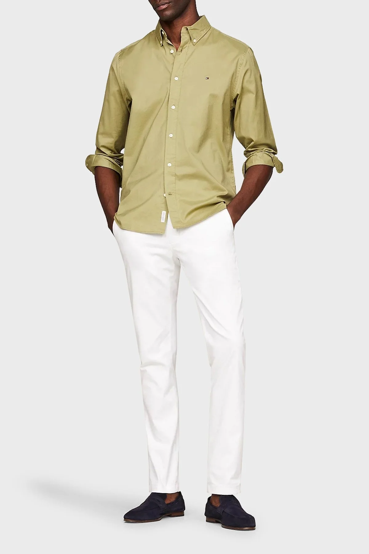 Tommy Hilfiger Pamuklu Regular Fit Erkek Gömlek MW0MW30934 L9F HAKİ - 3