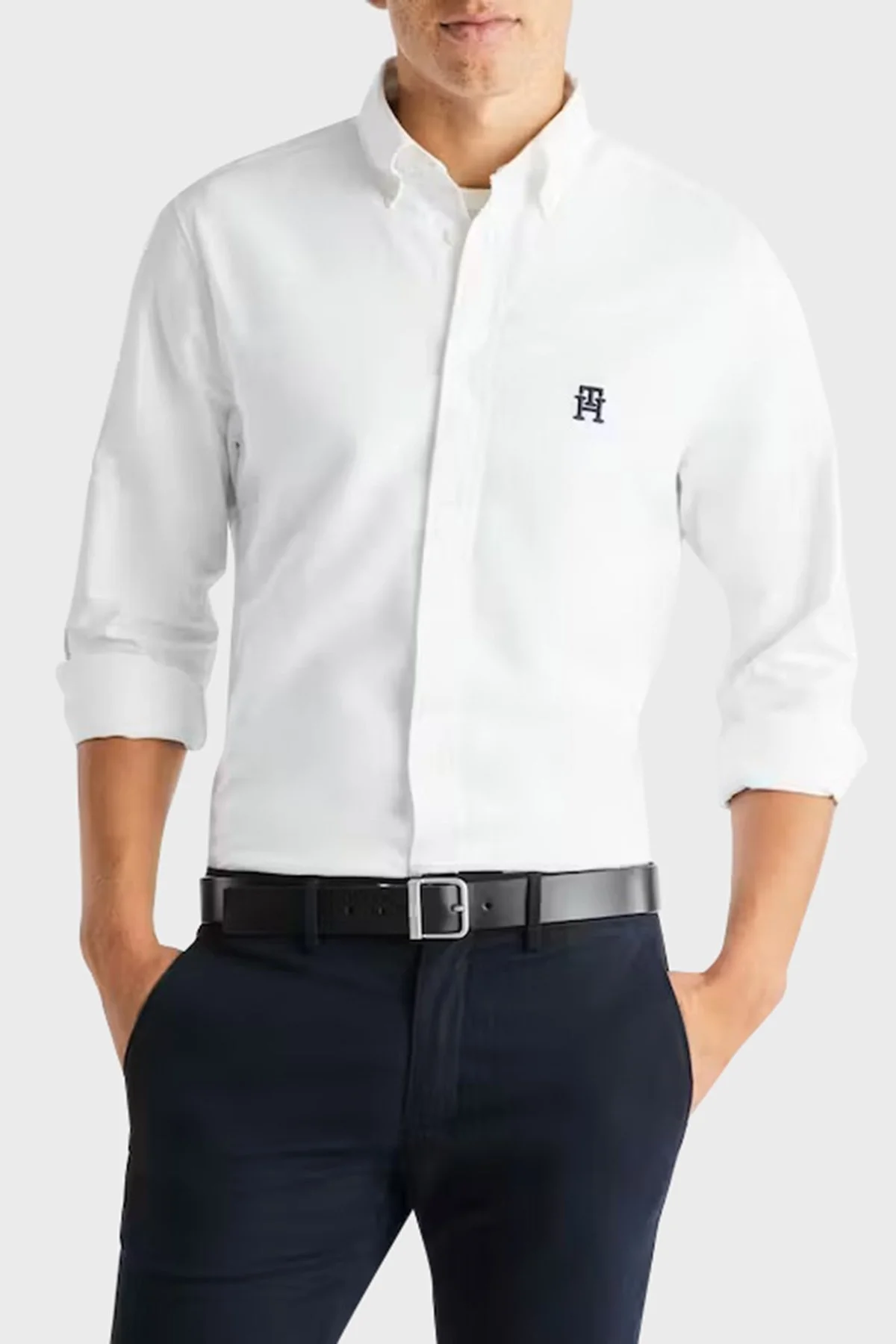 Tommy Hilfiger Pamuklu Regular Fit Erkek Gömlek MW0MW34231 YCF BEYAZ - 1