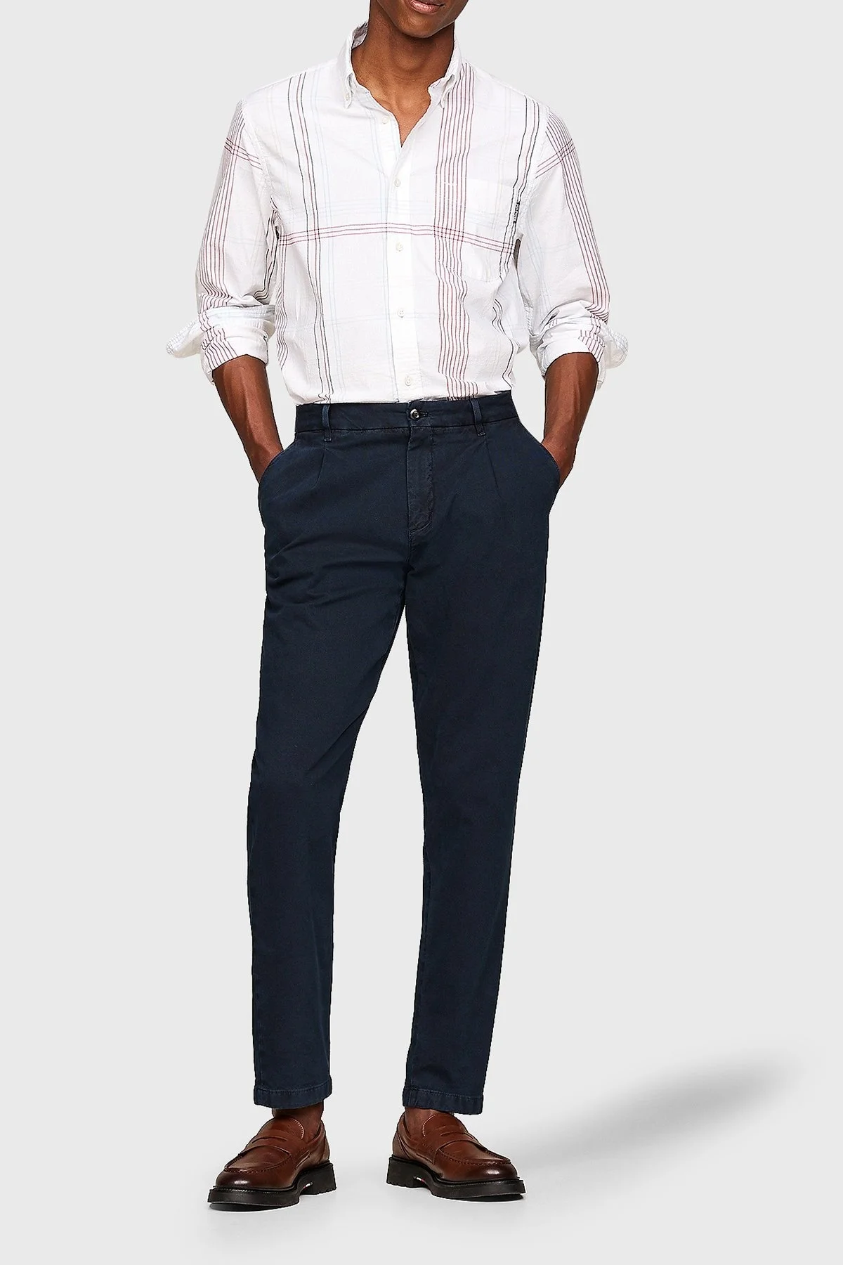 Tommy Hilfiger Pamuklu Regular Fit Erkek Gömlek MW0MW35815 0QY Krem-Kırmızı - 3