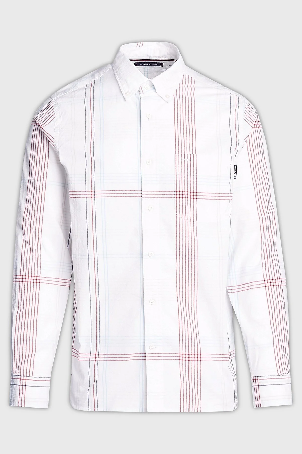 Tommy Hilfiger Pamuklu Regular Fit Erkek Gömlek MW0MW35815 0QY Krem-Kırmızı - 5