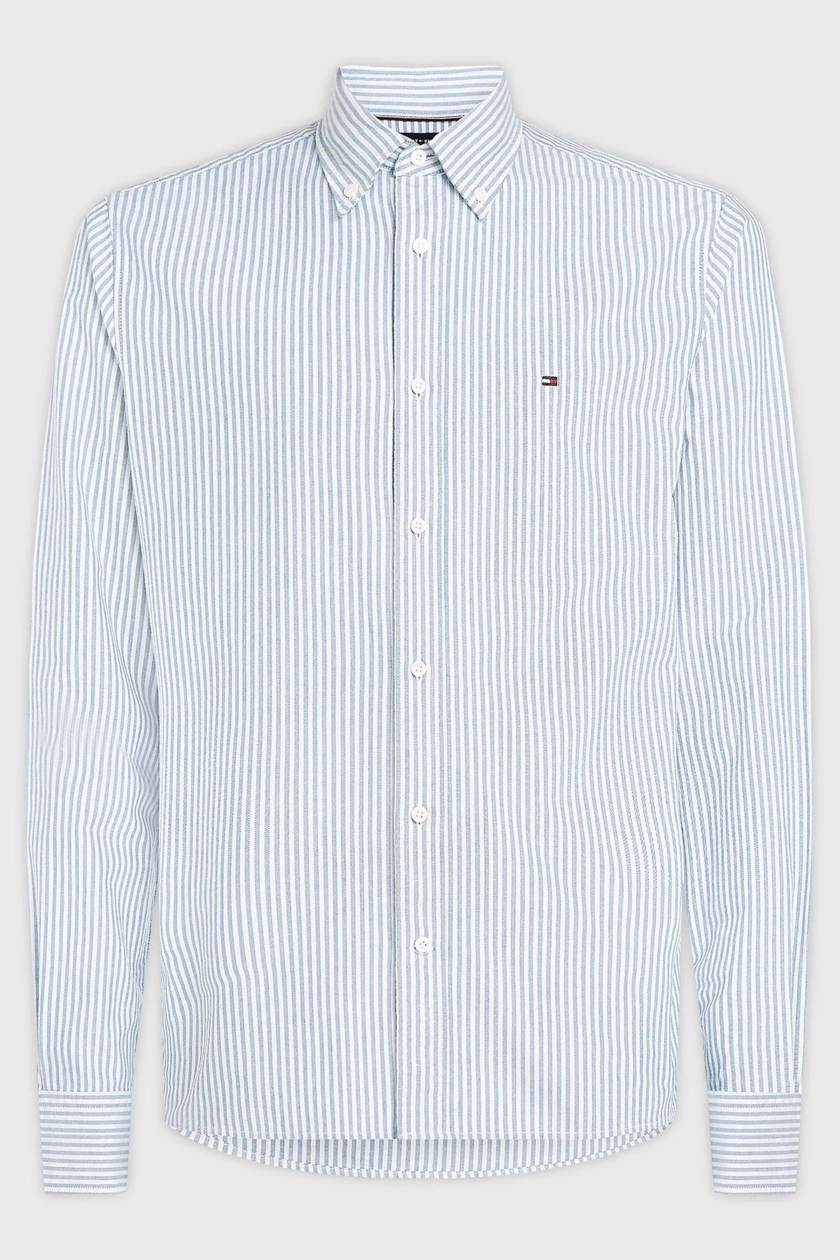 Tommy Hilfiger Pamuklu Regular Fit Erkek Gömlek MW0MW36238 0A4 BEYAZ-MAVİ - 5