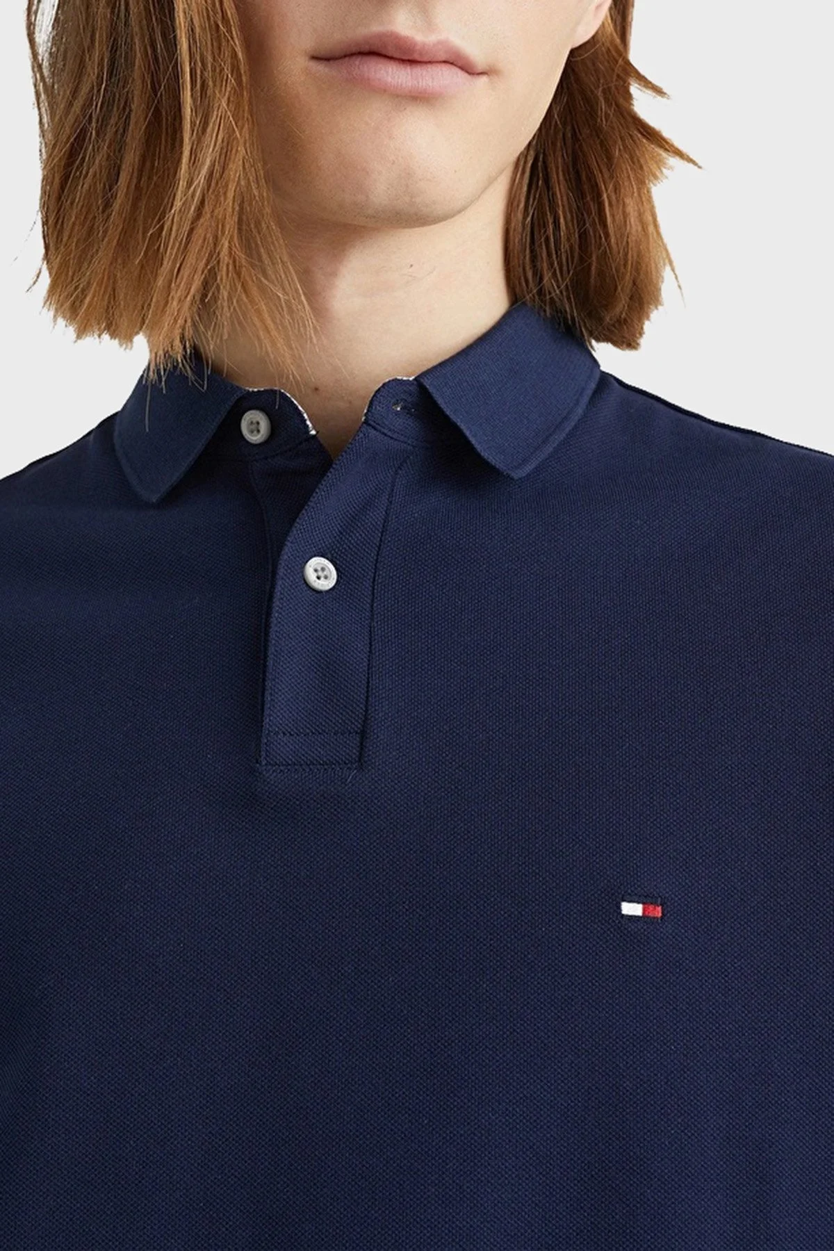 Tommy Hilfiger Pamuklu Regular Fit Erkek Polo T Shirt MW0MW17770 DCC LACİVERT - 4