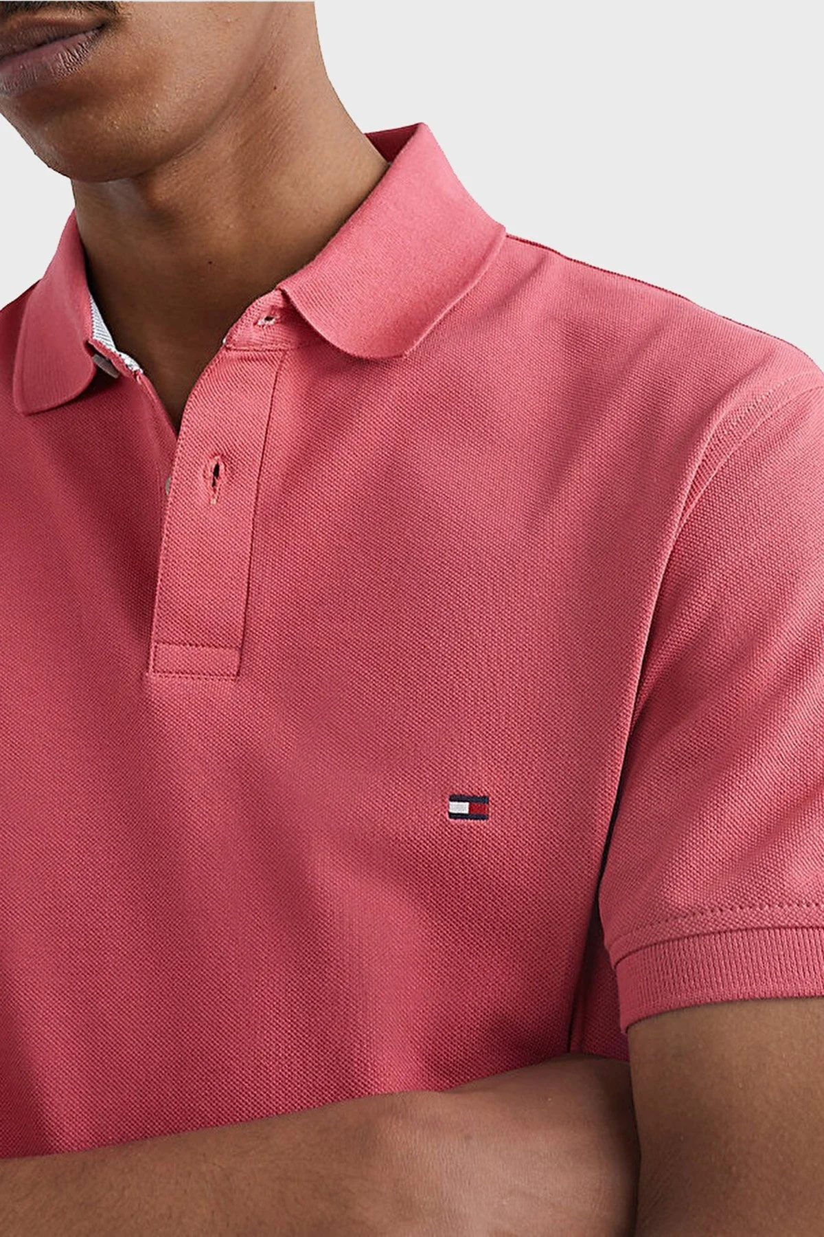 Tommy Hilfiger Pamuklu Regular Fit Erkek Polo T Shirt MW0MW17770 XIX MERCAN - 4