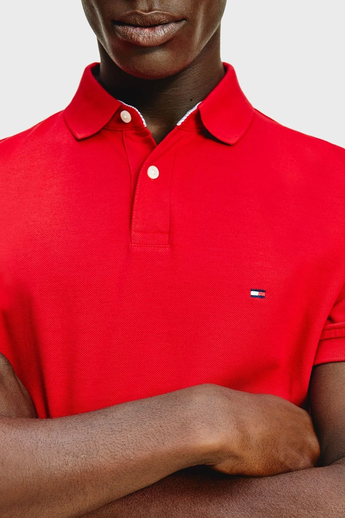 Tommy Hilfiger Pamuklu Regular Fit Erkek Polo T Shirt MW0MW17770 XLG KIRMIZI - 3