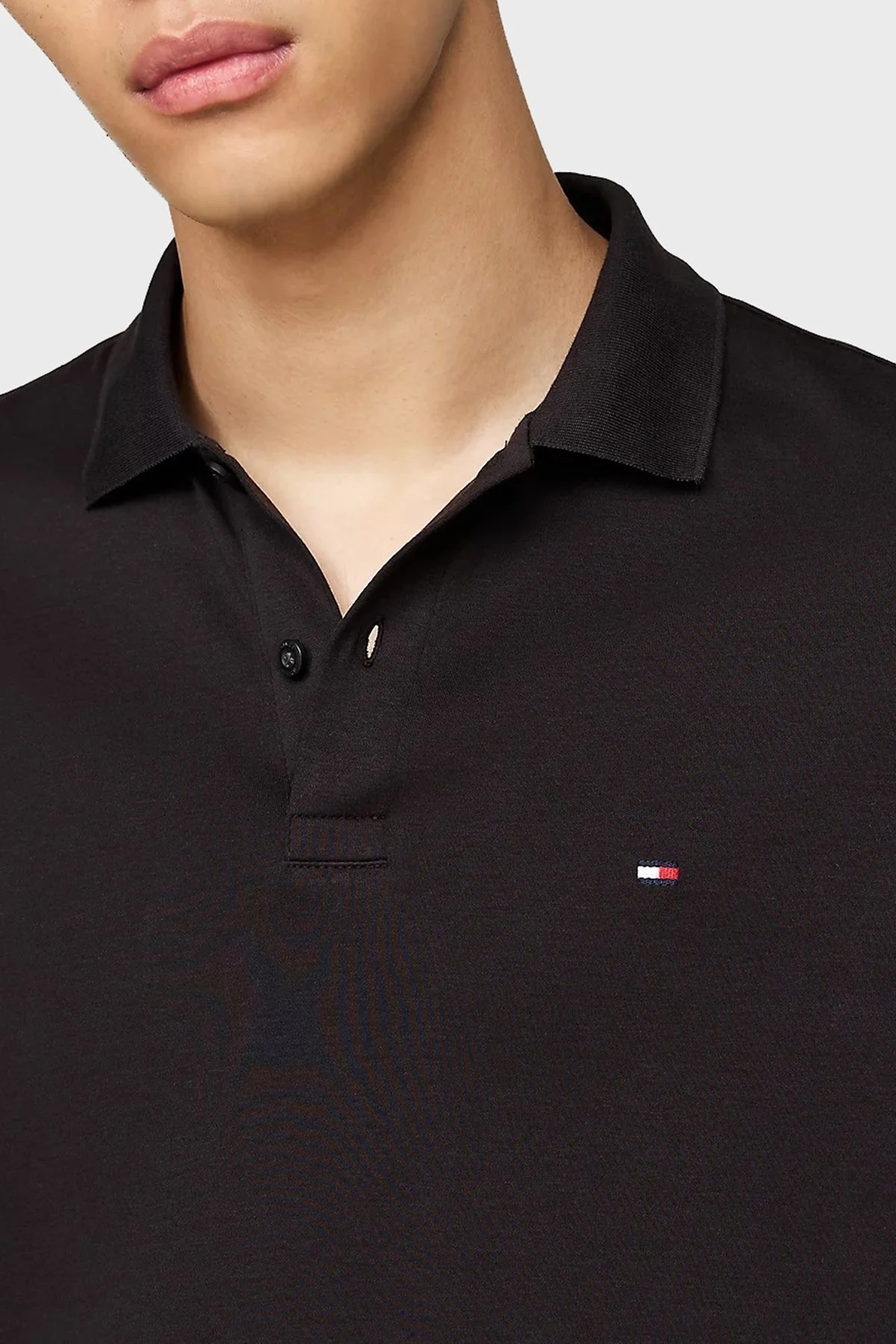 Tommy Hilfiger Pamuklu Regular Fit Erkek Polo Yaka Sweat MW0MW37317 BDS SİYAH - 4