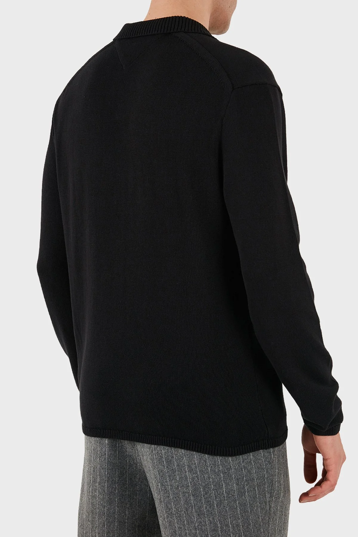 Tommy Hilfiger Pamuklu Regular Fit Erkek Polo Yaka Sweat MW0MW40444 BDS SİYAH - 8