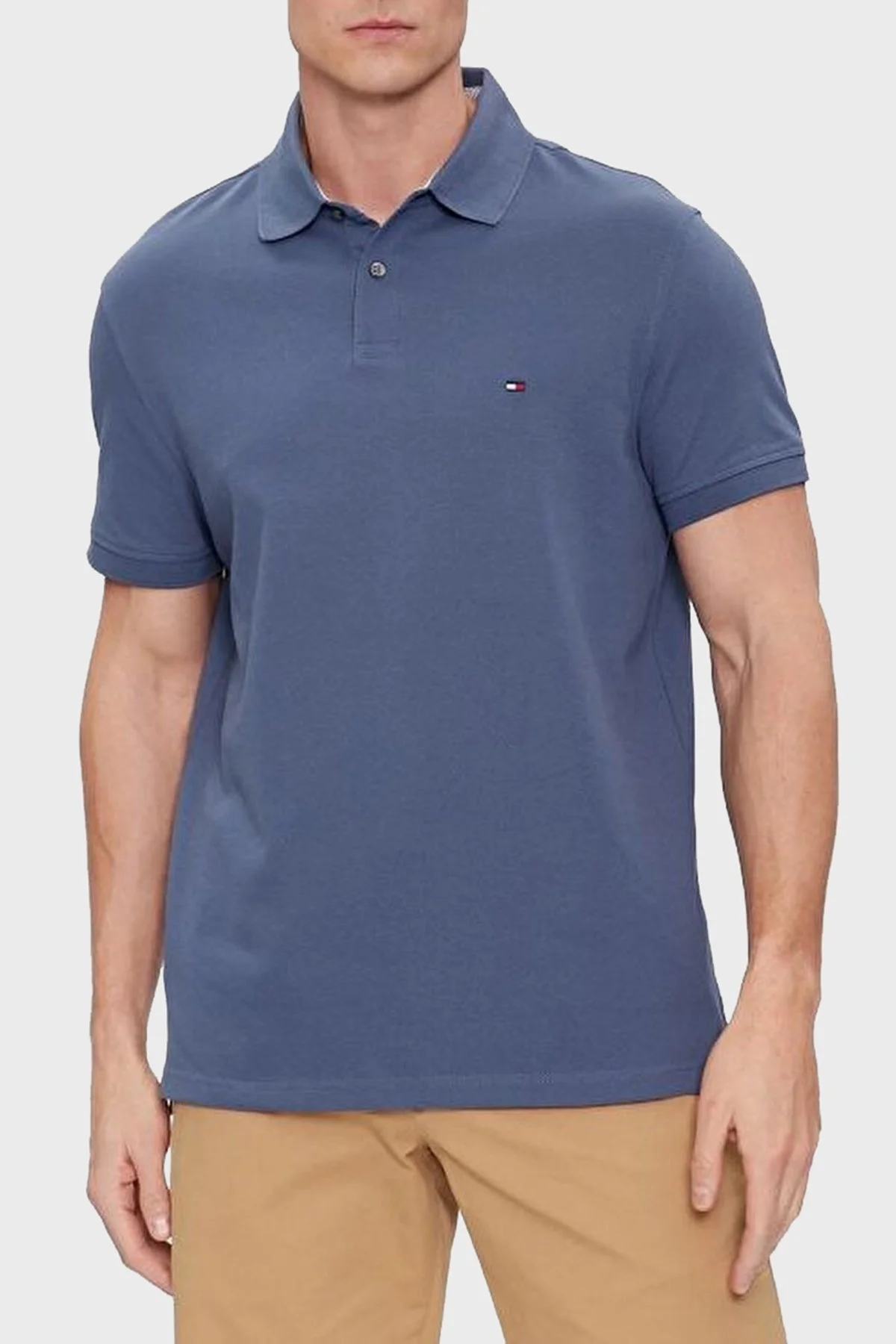 Tommy Hilfiger Pamuklu Regular Fit Erkek Polo Yaka T Shirt MW0MW17770 C9T MAVİ - 1