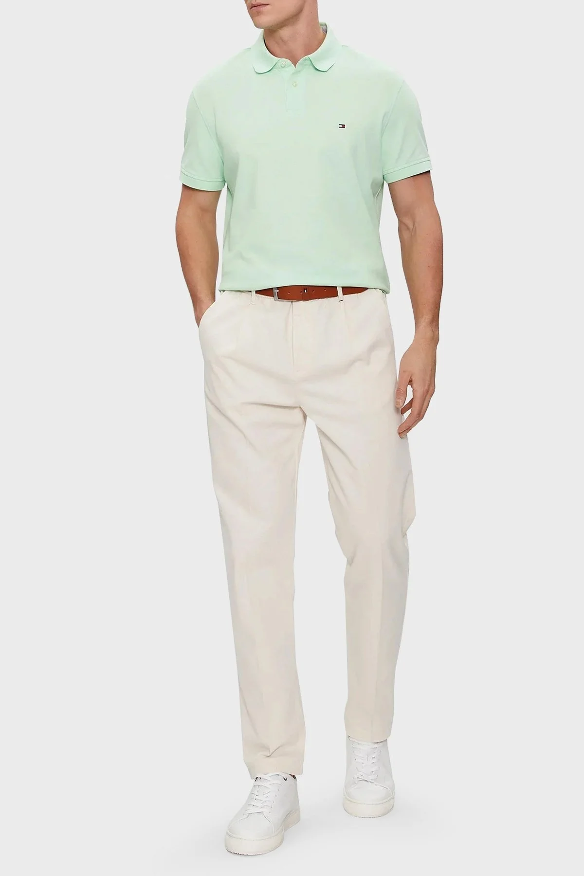 Tommy Hilfiger Pamuklu Regular Fit Erkek Polo Yaka T Shirt MW0MW17770 LXZ MİNT - 2