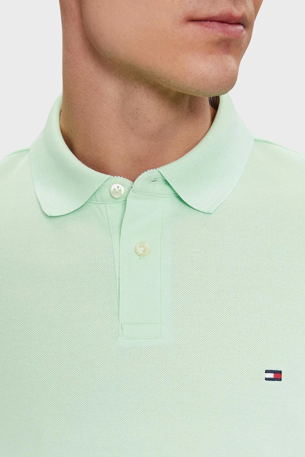 Tommy Hilfiger Pamuklu Regular Fit Erkek Polo Yaka T Shirt MW0MW17770 LXZ MİNT - 4