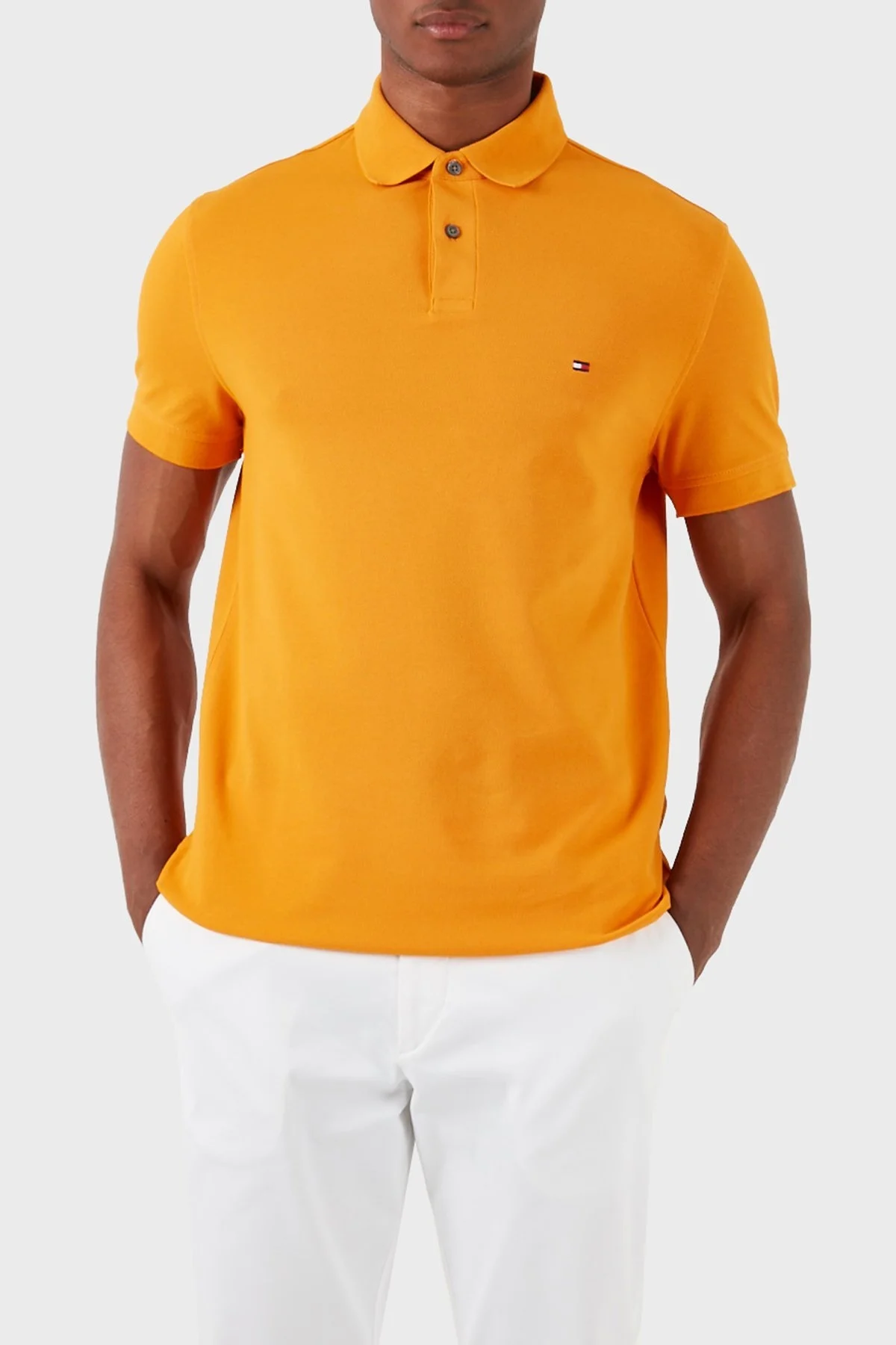 Tommy Hilfiger Pamuklu Regular Fit Erkek Polo Yaka T Shirt MW0MW17770 SG3 ORANGE - 1