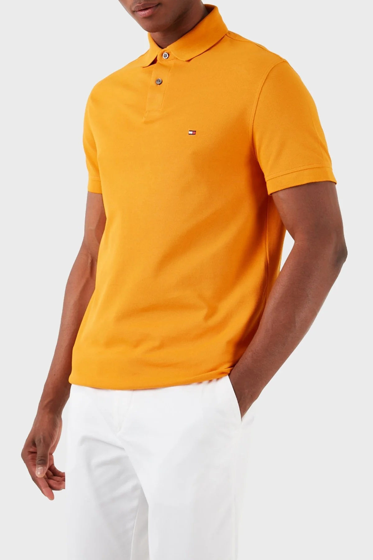Tommy Hilfiger Pamuklu Regular Fit Erkek Polo Yaka T Shirt MW0MW17770 SG3 ORANGE - 2