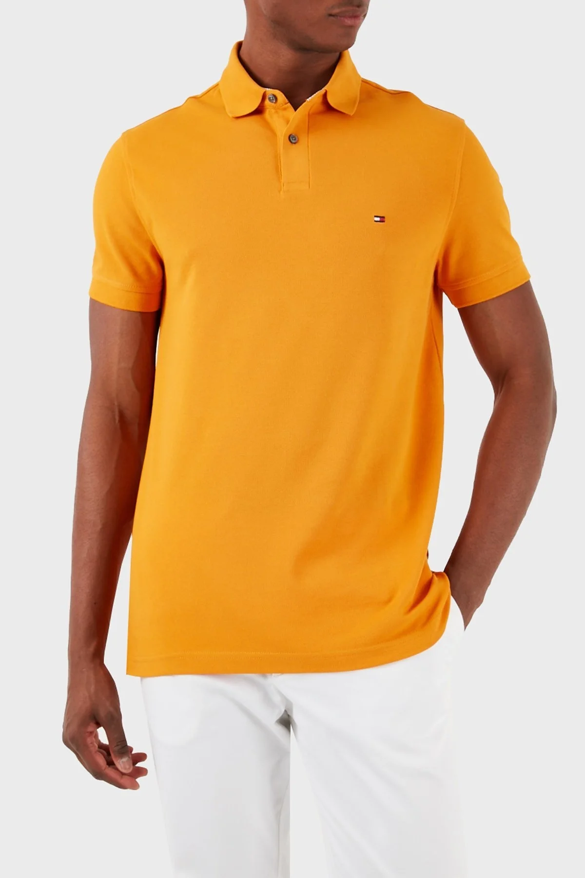 Tommy Hilfiger Pamuklu Regular Fit Erkek Polo Yaka T Shirt MW0MW17770 SG3 ORANGE - 3