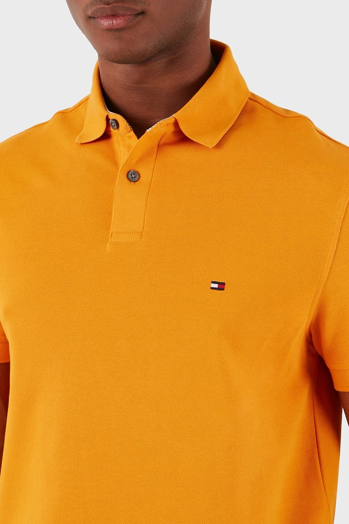 Tommy Hilfiger Pamuklu Regular Fit Erkek Polo Yaka T Shirt MW0MW17770 SG3 ORANGE - 4