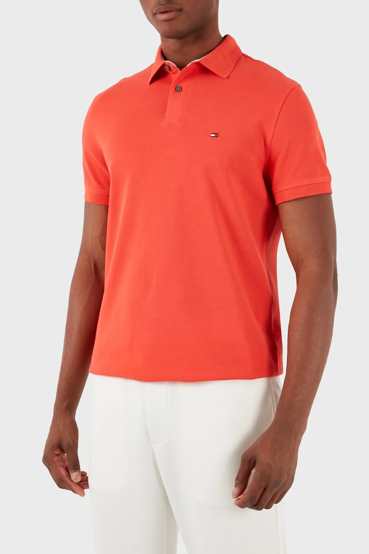 Tommy Hilfiger Pamuklu Regular Fit Erkek Polo Yaka T Shirt MW0MW17770 SOH ORANGE - 3