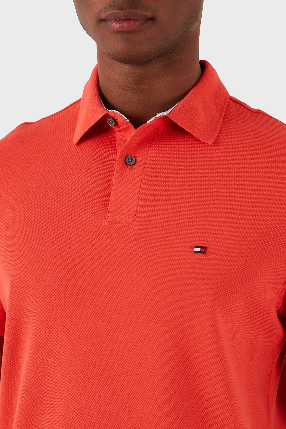 Tommy Hilfiger Pamuklu Regular Fit Erkek Polo Yaka T Shirt MW0MW17770 SOH ORANGE - 4