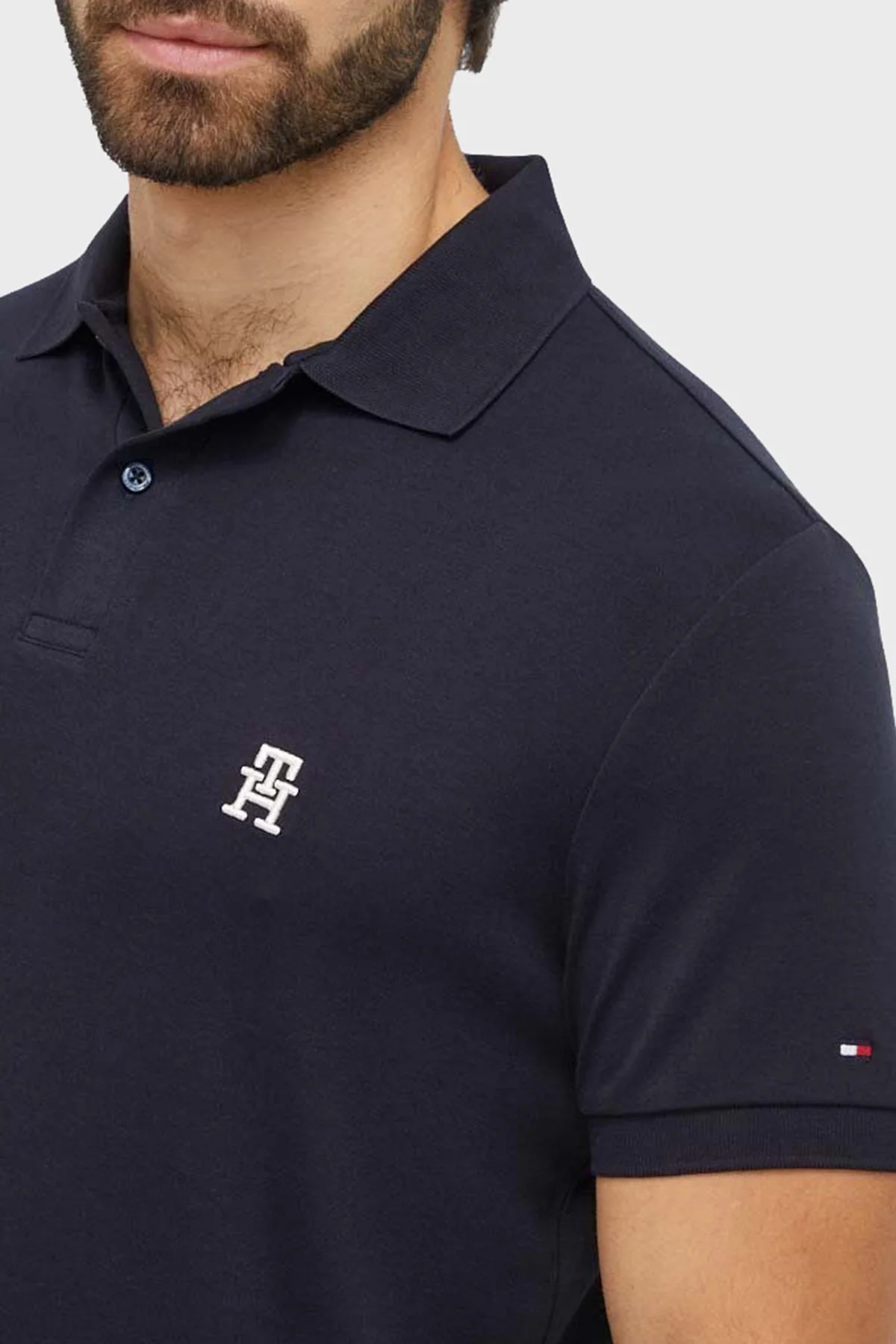 Tommy Hilfiger Pamuklu Regular Fit Erkek Polo Yaka T Shirt MW0MW33579 DW5 LACİVERT - 2