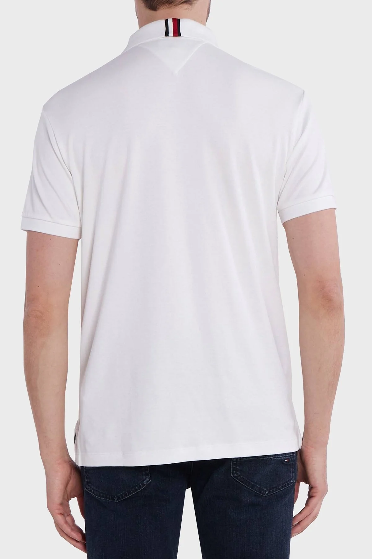 Tommy Hilfiger Pamuklu Regular Fit Erkek Polo Yaka T Shirt MW0MW33579 YBR BEYAZ - 3