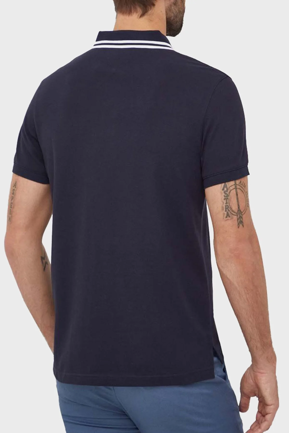 Tommy Hilfiger Pamuklu Regular Fit Erkek Polo Yaka T Shirt MW0MW33583 DW5 LACİVERT - 3