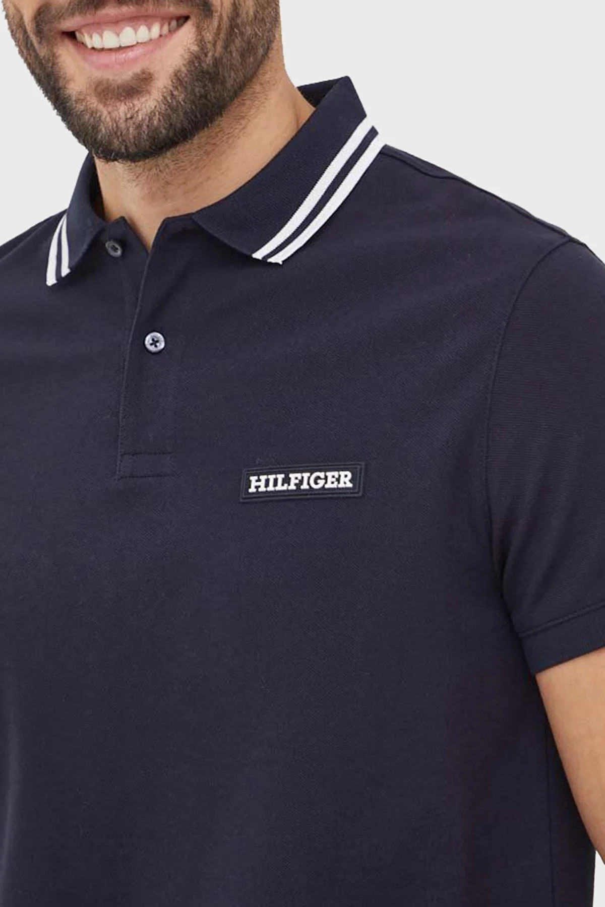 Tommy Hilfiger Pamuklu Regular Fit Erkek Polo Yaka T Shirt MW0MW33583 DW5 LACİVERT - 6