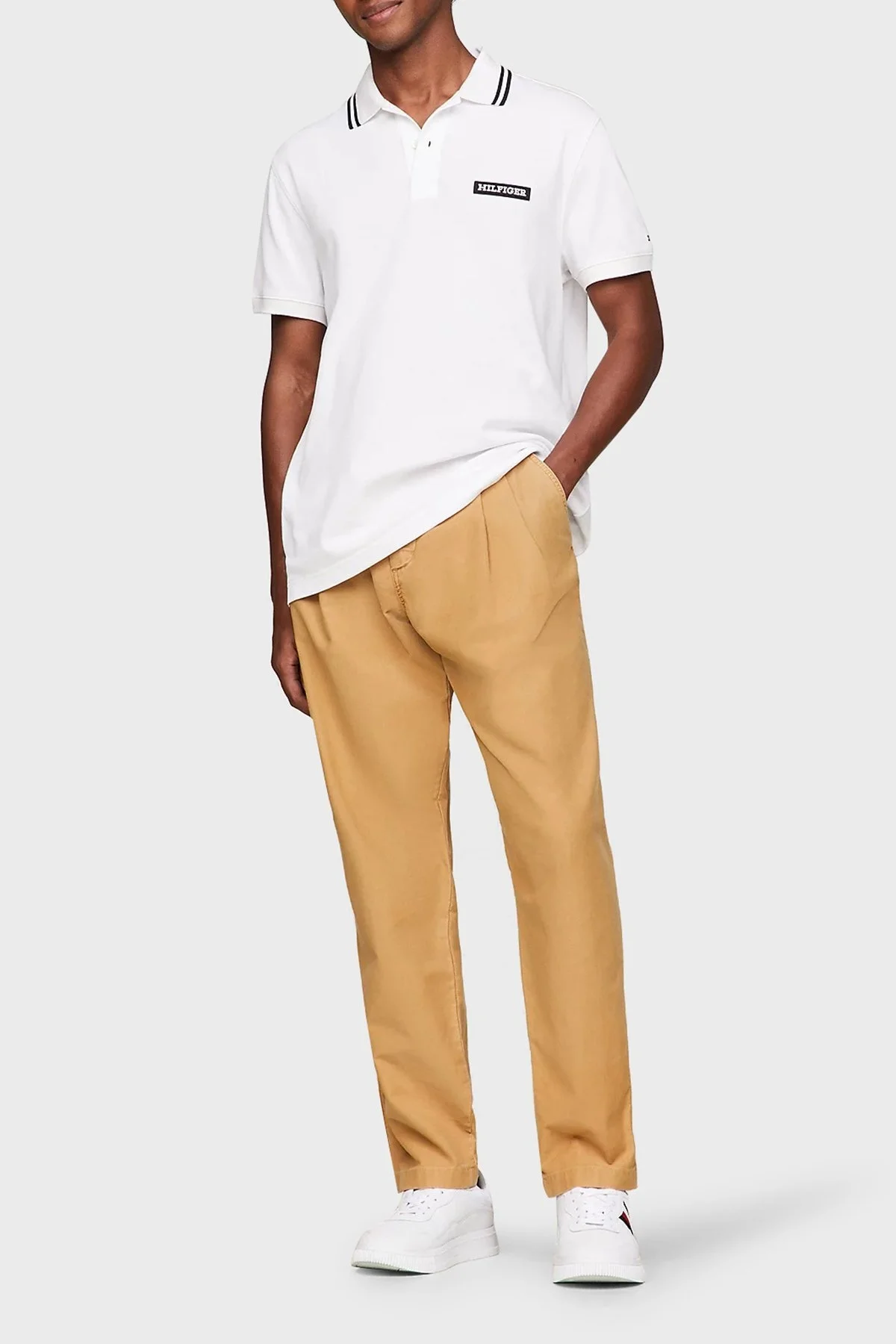 Tommy Hilfiger Pamuklu Regular Fit Erkek Polo Yaka T Shirt MW0MW33583 YBR BEYAZ - 2