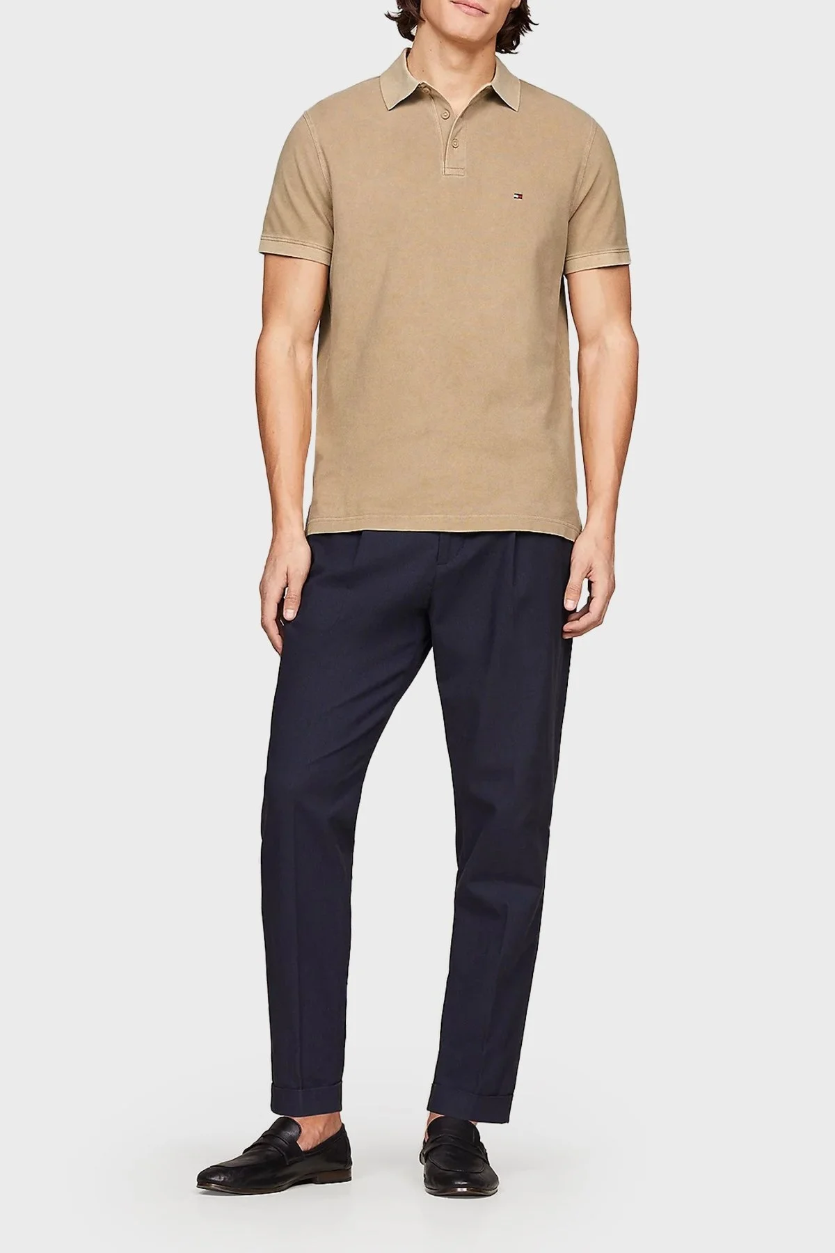 Tommy Hilfiger Pamuklu Regular Fit Erkek Polo Yaka T Shirt MW0MW34757 AEG BEJ - 2