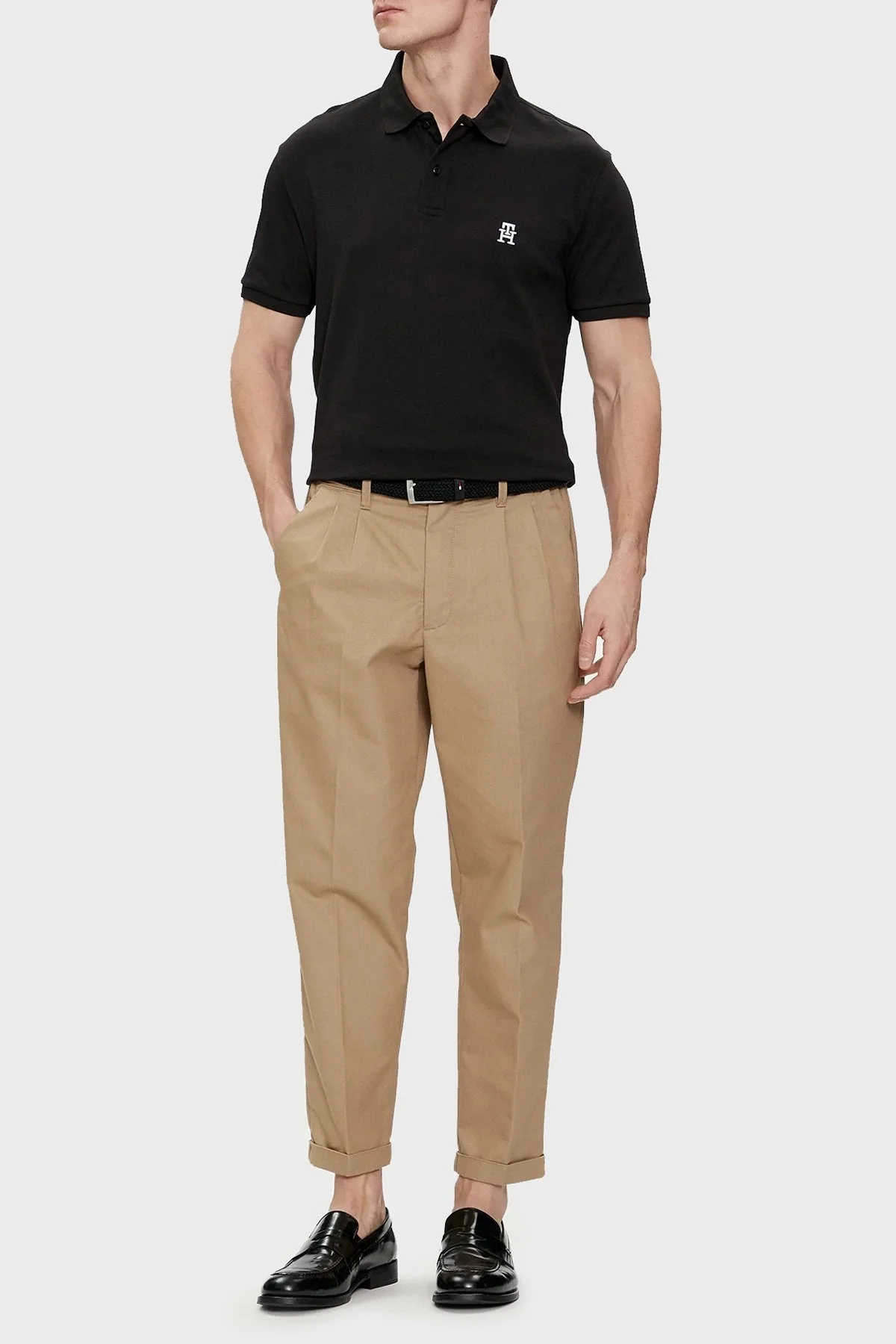 Tommy Hilfiger Pamuklu Regular Fit Erkek Polo Yaka T Shirt MW0MW34783 BDS SİYAH - 7