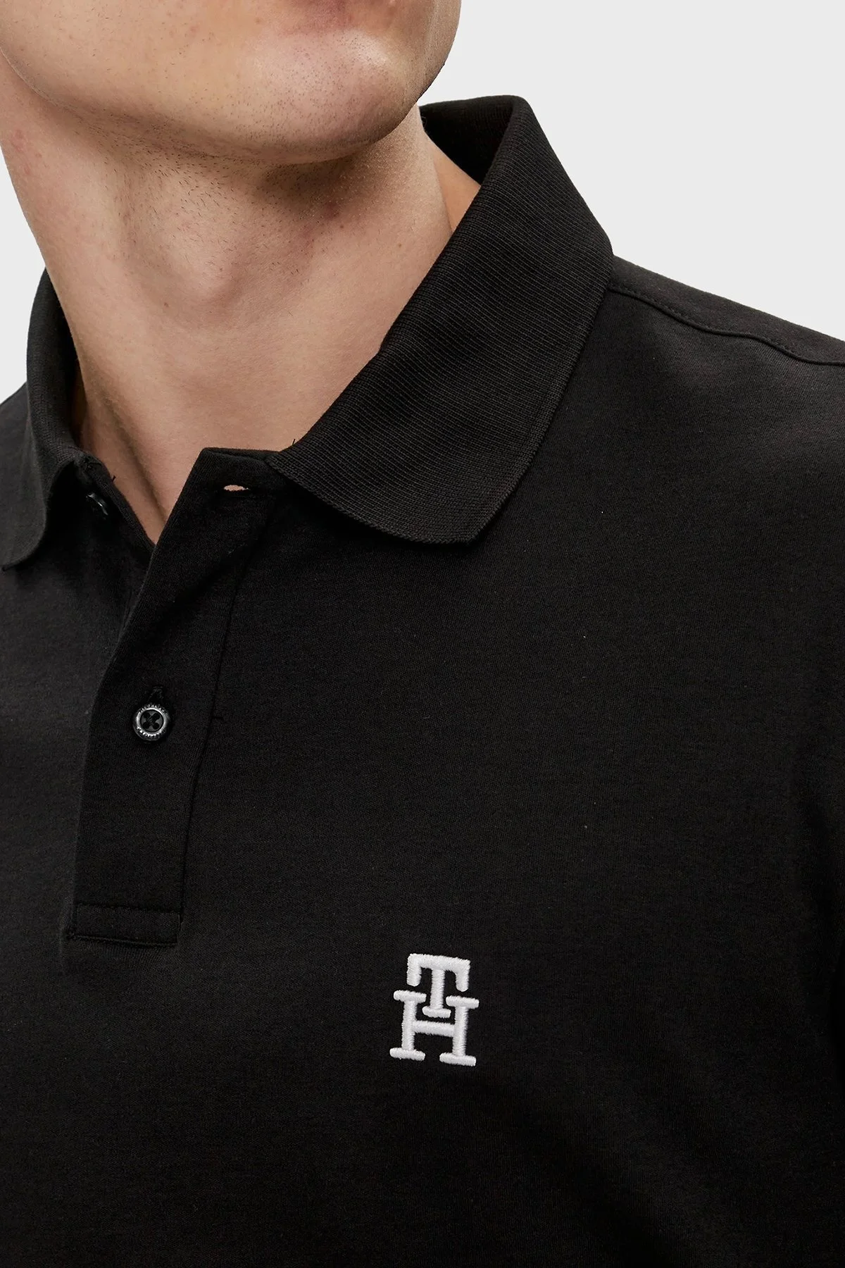 Tommy Hilfiger Pamuklu Regular Fit Erkek Polo Yaka T Shirt MW0MW34783 BDS SİYAH - 9