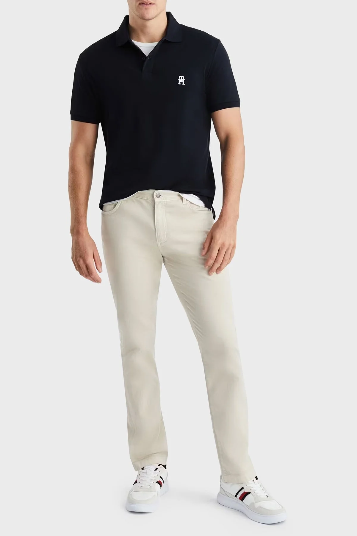 Tommy Hilfiger Pamuklu Regular Fit Erkek Polo Yaka T Shirt MW0MW34783 DW5 LACİVERT - 1