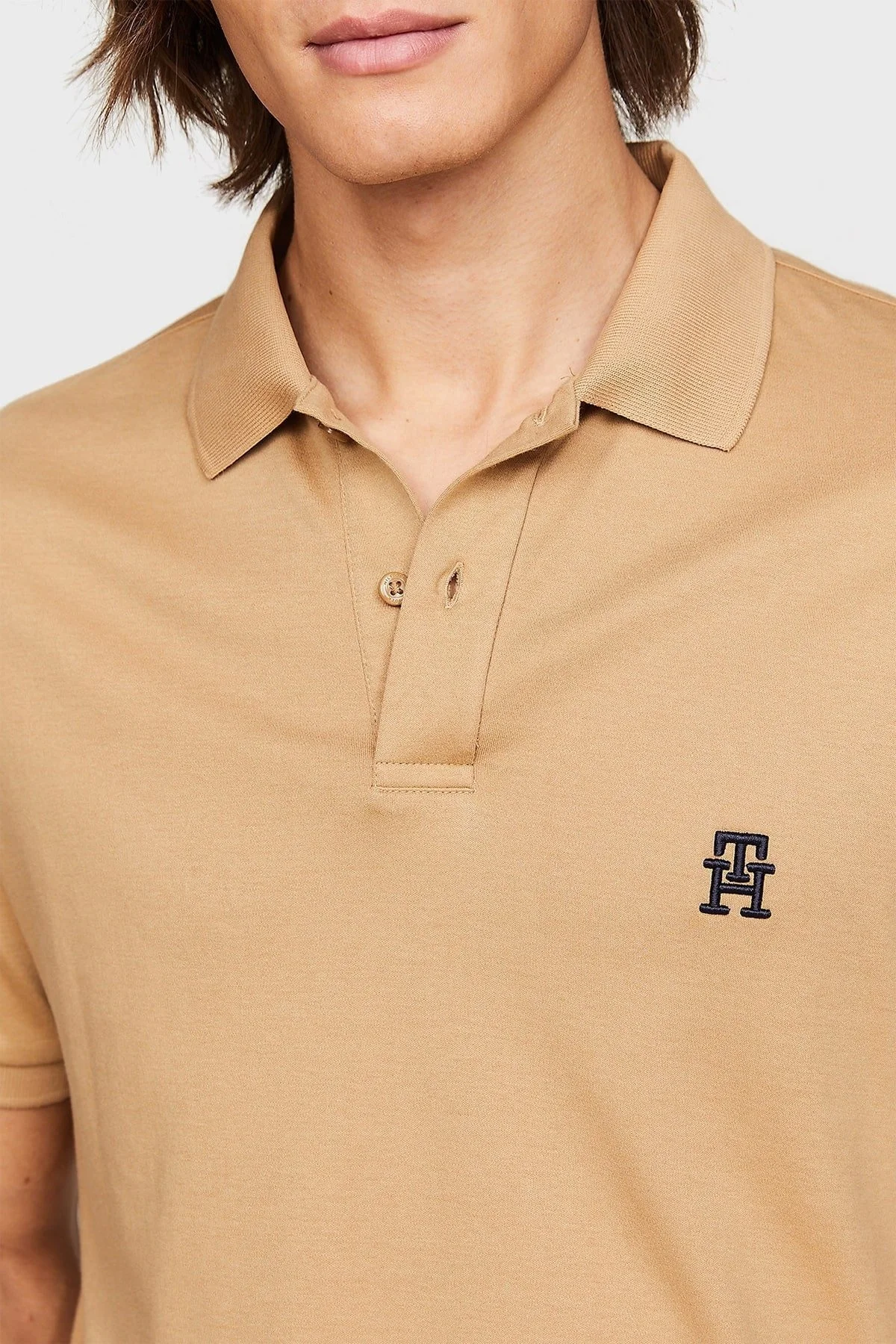Tommy Hilfiger Pamuklu Regular Fit Erkek Polo Yaka T Shirt MW0MW34783 RBL CAMEL - 7